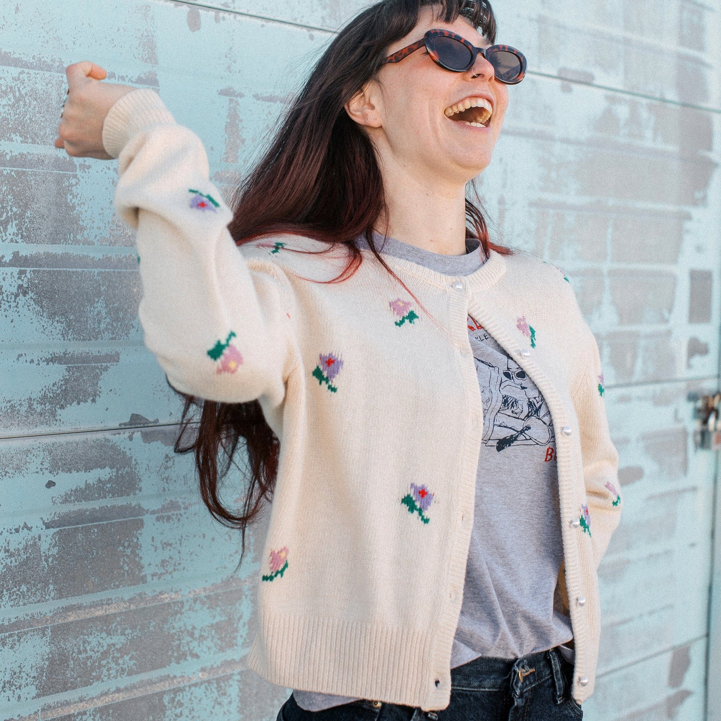 Floral Pearl Cardigan - Intrigue Ink Visit Bozeman, Unique Shopping Boutique in Montana, Work from Home Clothes for Women