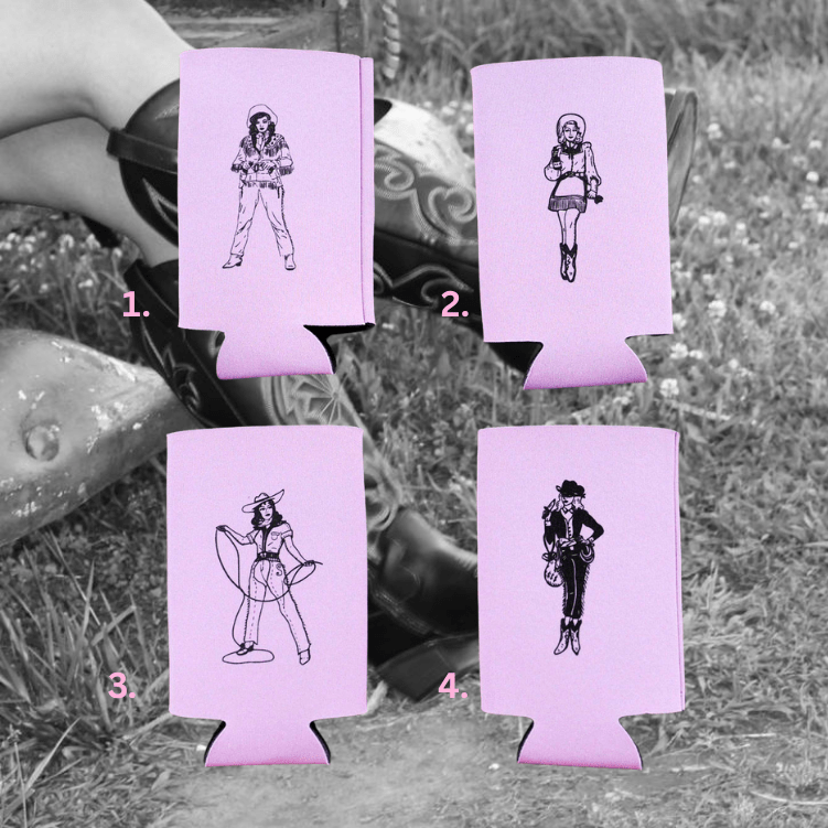 Lady Gang Saloon Bachelorette Koozies - Intrigue Ink Visit Bozeman, Unique Shopping Boutique in Montana, Work from Home Clothes for Women