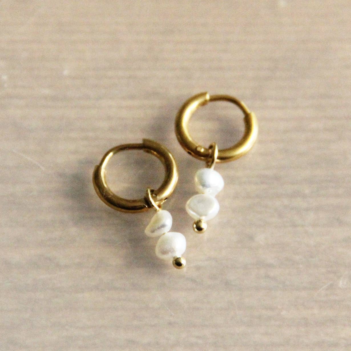 Hoop Earrings with 2 Freshwater Pearls - Intrigue Ink Visit Bozeman, Unique Shopping Boutique in Montana, Work from Home Clothes for Women