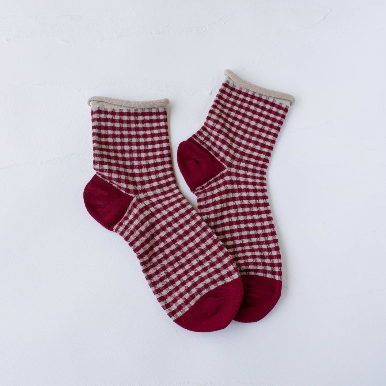 Red Check Picnic Socks - Intrigue Ink Visit Bozeman, Unique Shopping Boutique in Montana, Work from Home Clothes for Women