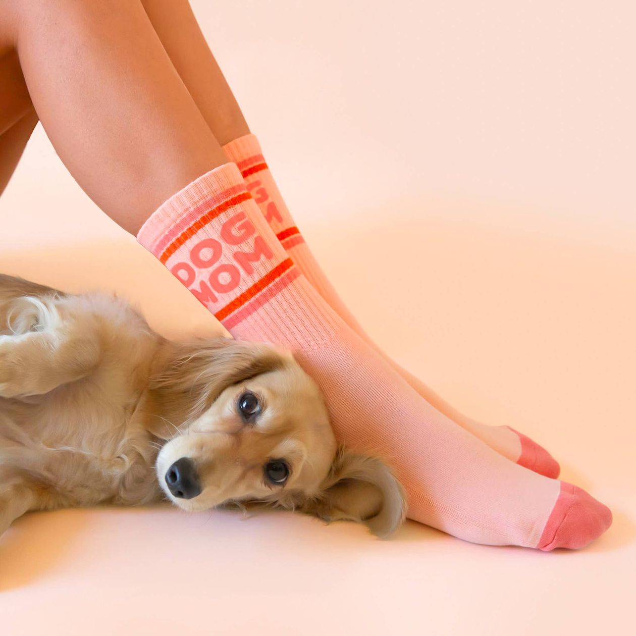 Dog Mom Striped Ribbed Crew Socks - Intrigue Ink Visit Bozeman, Unique Shopping Boutique in Montana, Work from Home Clothes for Women