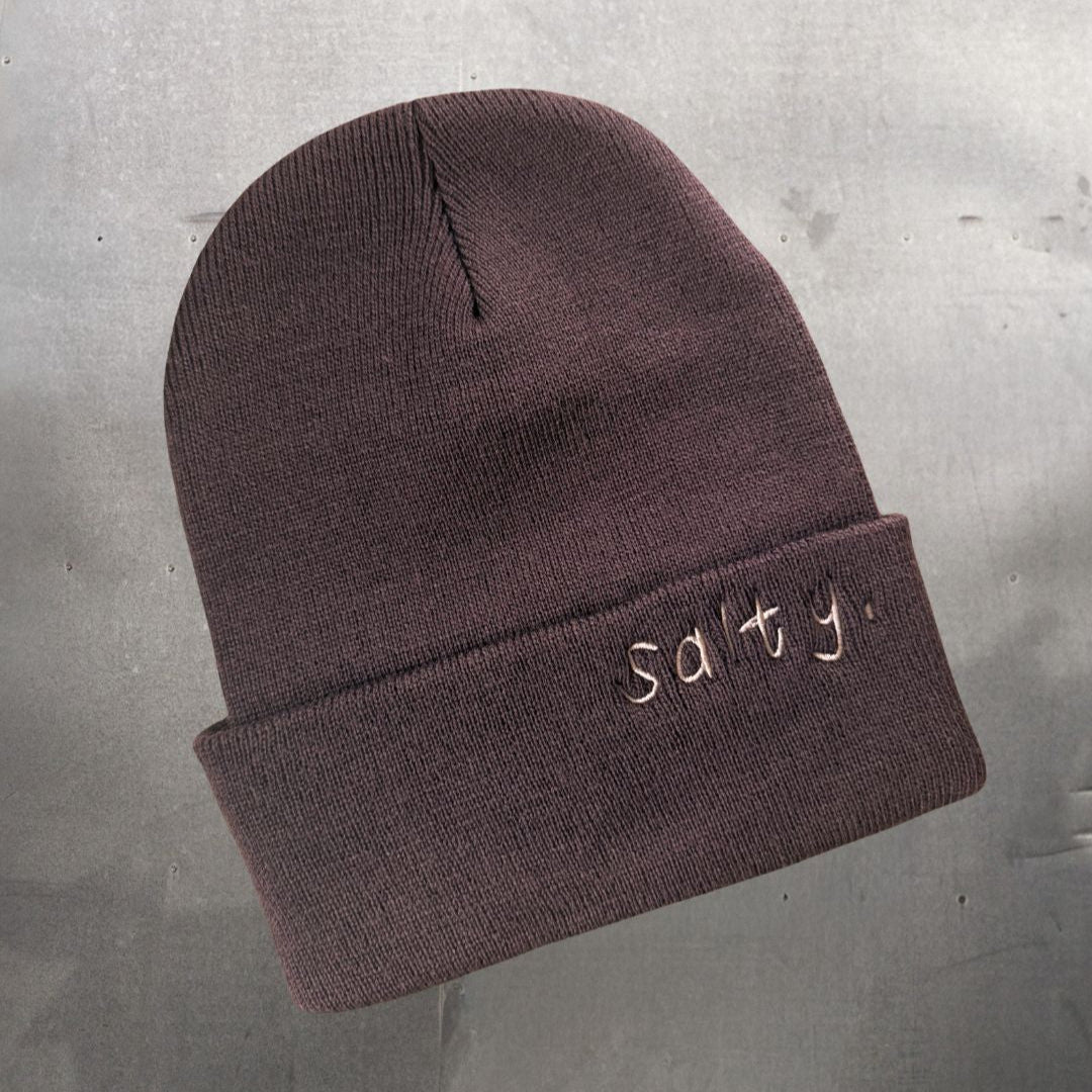 "Salty" Chocolate Beanie - Intrigue Ink Visit Bozeman, Unique Shopping Boutique in Montana, Work from Home Clothes for Women