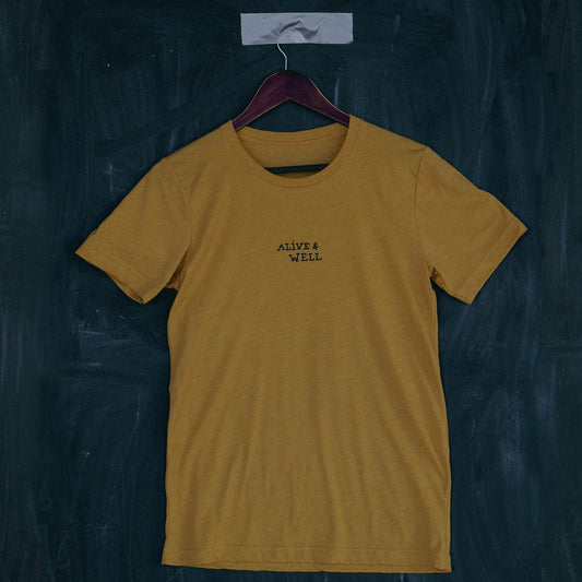 "Alive and Well" Tee in Mustard