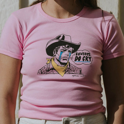 "Cowboys DO Cry" Baby Rib Tee - Intrigue Ink Visit Bozeman, Unique Shopping Boutique in Montana, Work from Home Clothes for Women