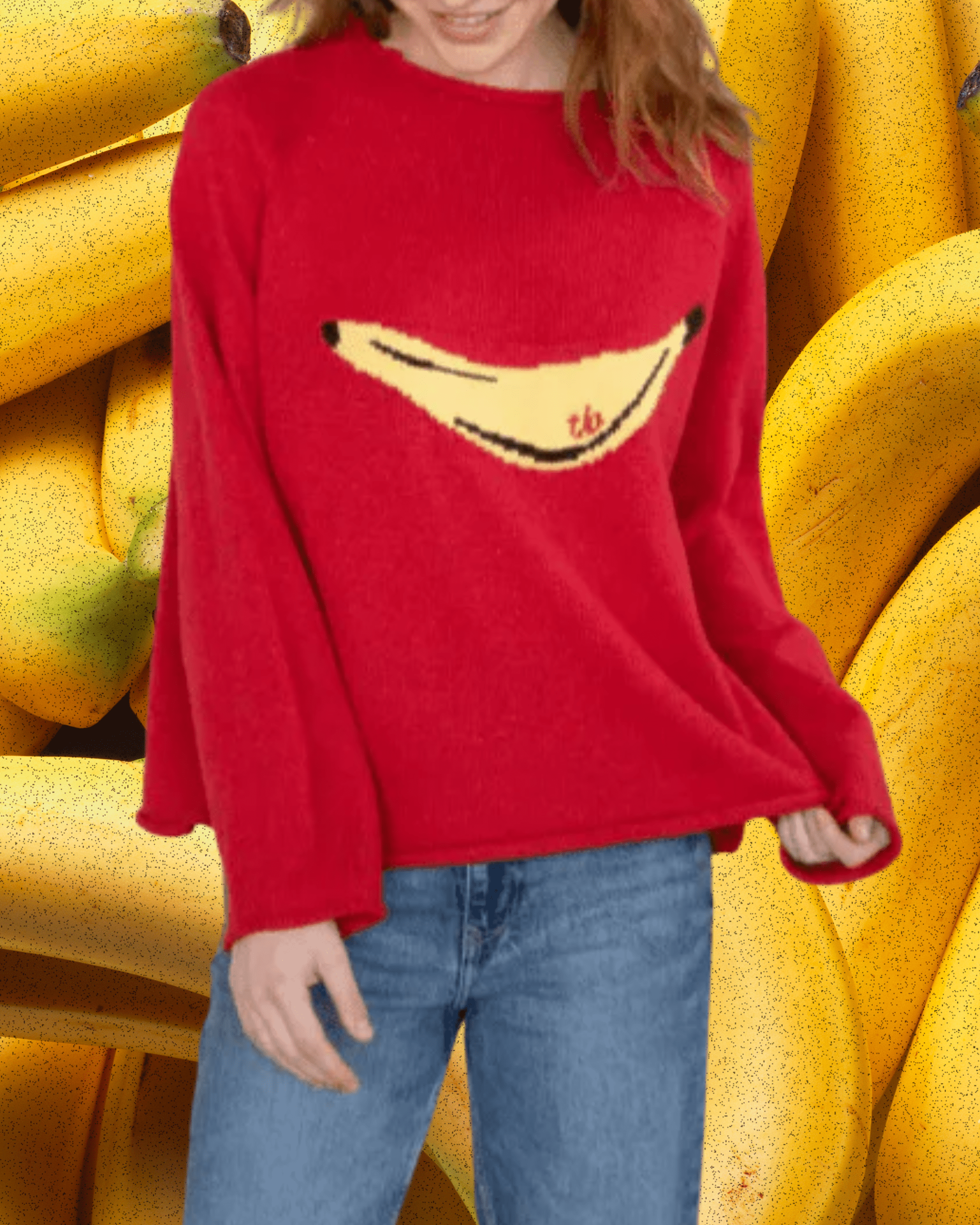 Banana Red Knit Sweater - Intrigue Ink Visit Bozeman, Unique Shopping Boutique in Montana, Work from Home Clothes for Women