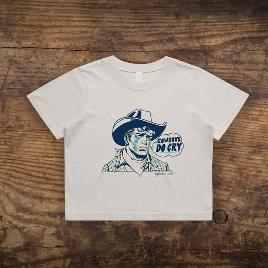 "Cowboys DO Cry" Crop Top - Intrigue Ink Visit Bozeman, Unique Shopping Boutique in Montana, Work from Home Clothes for Women