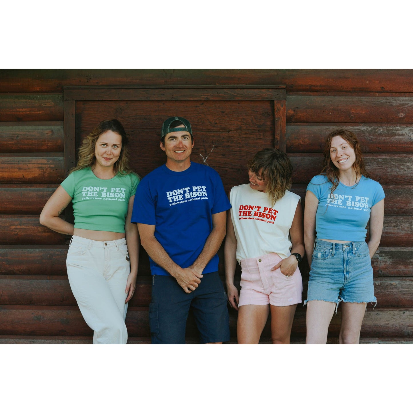 "Don't Pet the Bison" Baby Tee in Green - Intrigue Ink Visit Bozeman, Unique Shopping Boutique in Montana, Work from Home Clothes for Women