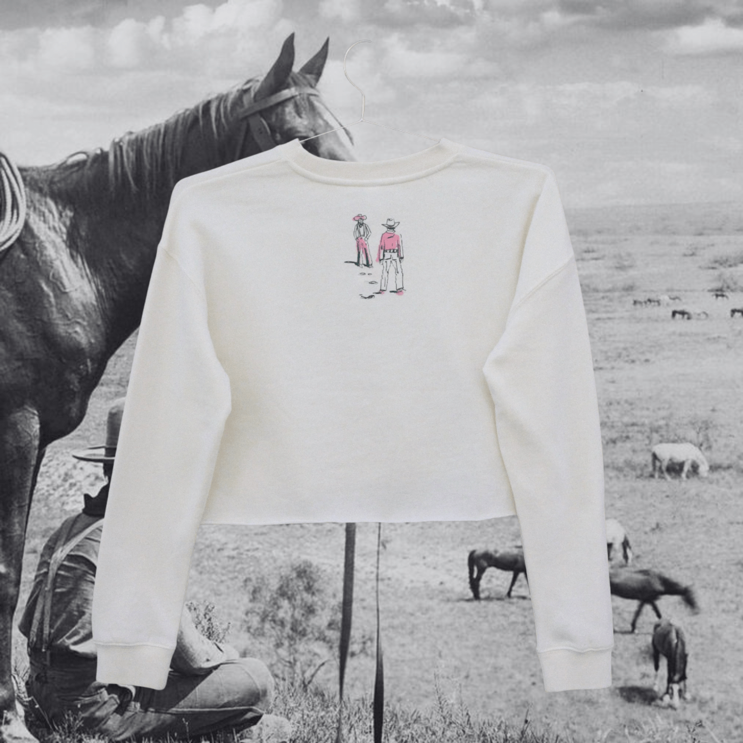 "Montana Standoff" Cropped Sweatshirt - Intrigue Ink Visit Bozeman, Unique Shopping Boutique in Montana, Work from Home Clothes for Women