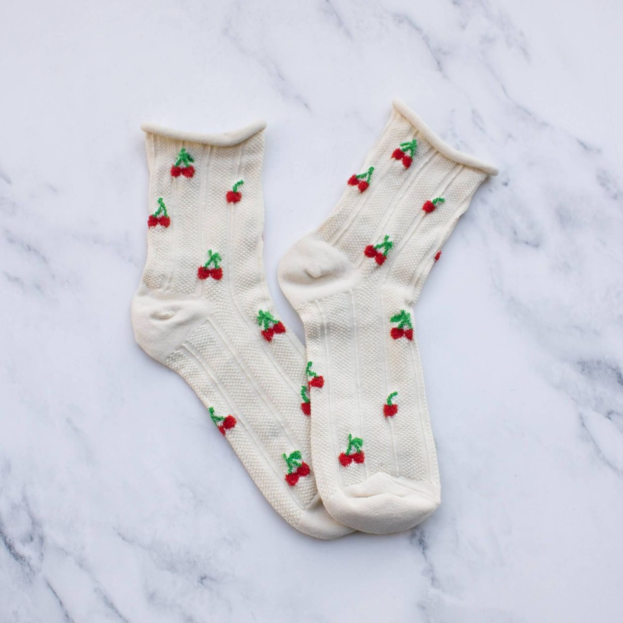 Vintage Cherry Socks - Intrigue Ink Visit Bozeman, Unique Shopping Boutique in Montana, Work from Home Clothes for Women