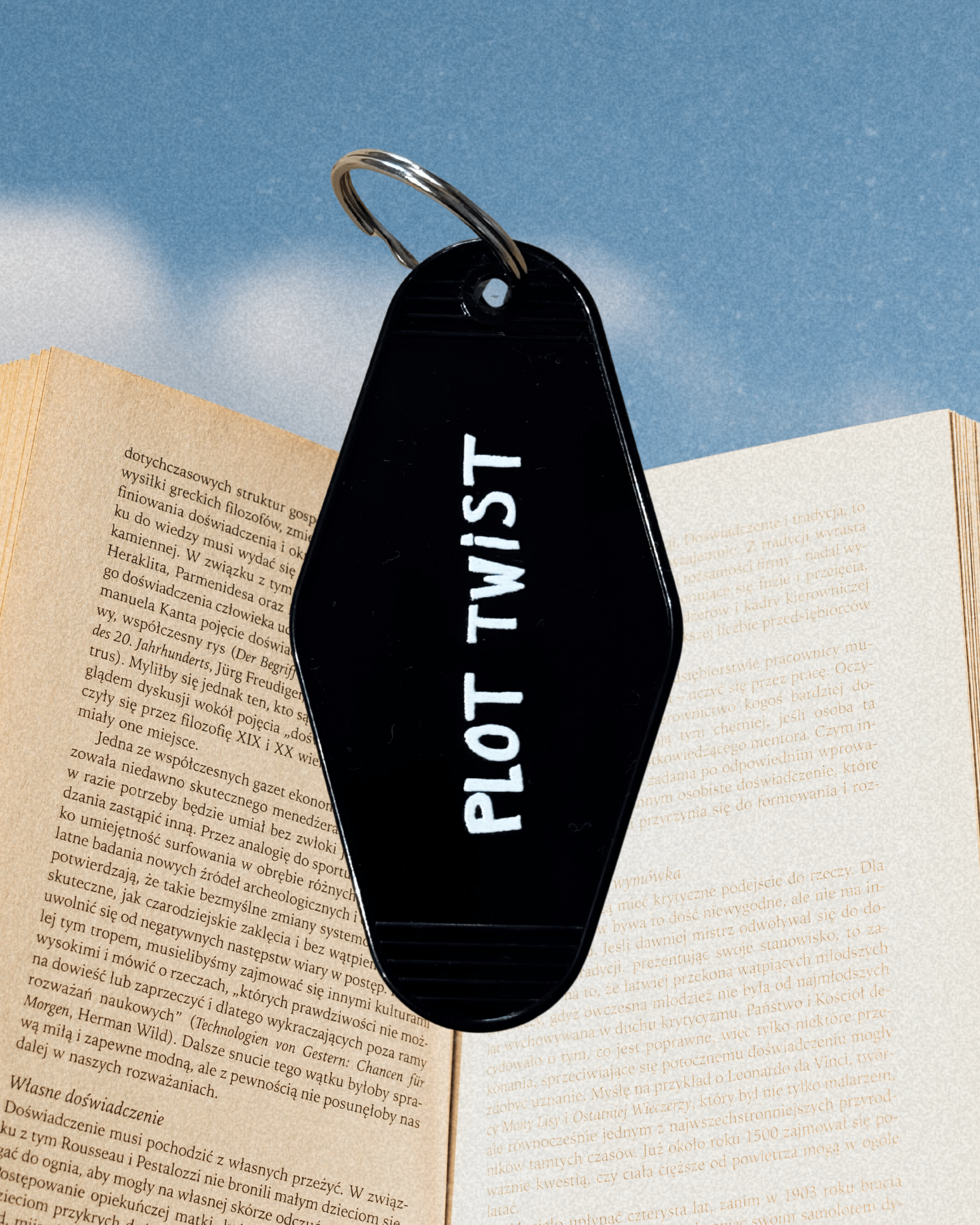 "Plot Twist" Keychain - Intrigue Ink Visit Bozeman, Unique Shopping Boutique in Montana, Work from Home Clothes for Women