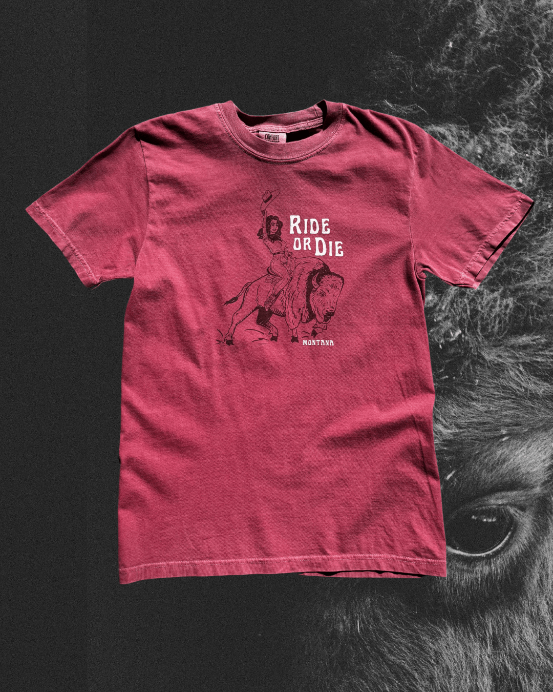 "Ride or Die" Red Tee - Intrigue Ink Visit Bozeman, Unique Shopping Boutique in Montana, Work from Home Clothes for Women