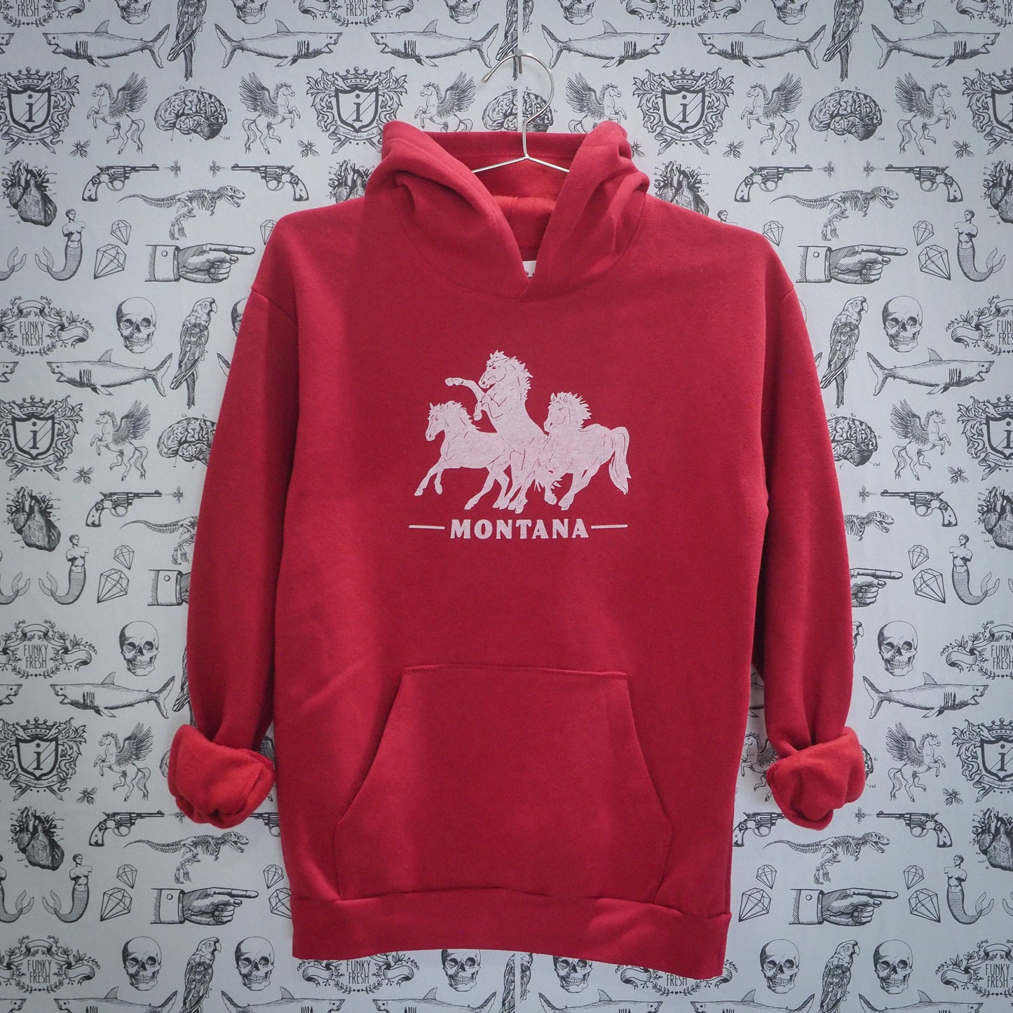 "Horsepower" Hoodie in Red