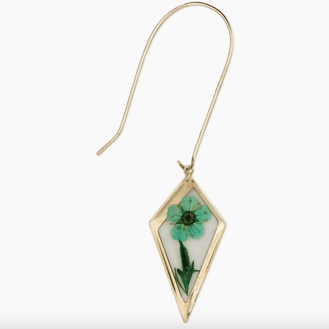 Diamond Drop Dried Flower Gold Earrings - Intrigue Ink Visit Bozeman, Unique Shopping Boutique in Montana, Work from Home Clothes for Women