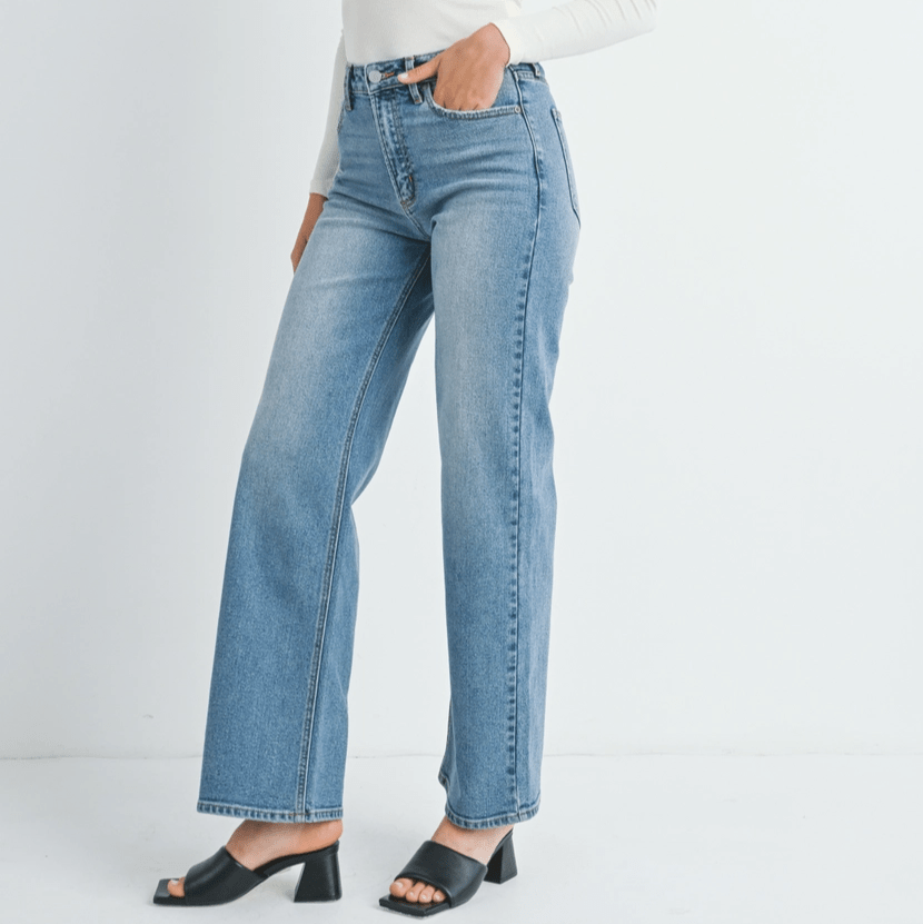Medium Wash Straight Jeans - Intrigue Ink Visit Bozeman, Unique Shopping Boutique in Montana, Work from Home Clothes for Women