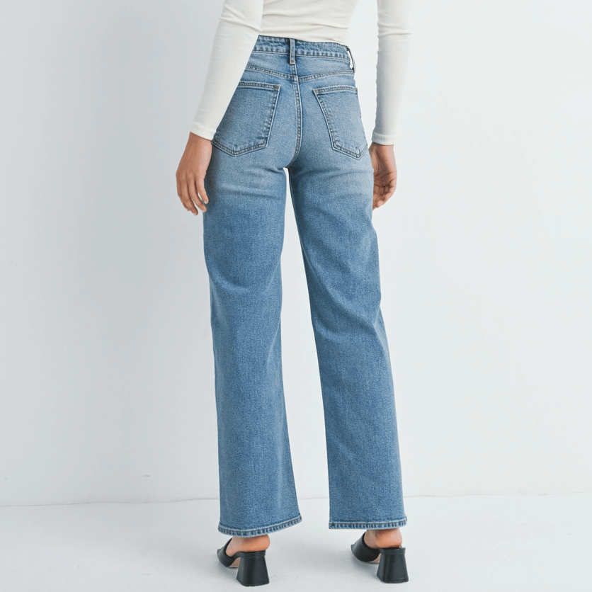 Medium Wash Straight Jeans - Intrigue Ink Visit Bozeman, Unique Shopping Boutique in Montana, Work from Home Clothes for Women
