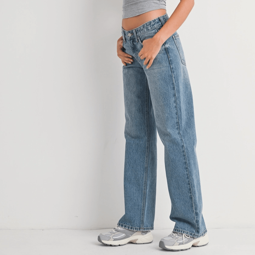 Low Rise Straight Jeans - Medium Wash - Intrigue Ink Visit Bozeman, Unique Shopping Boutique in Montana, Work from Home Clothes for Women