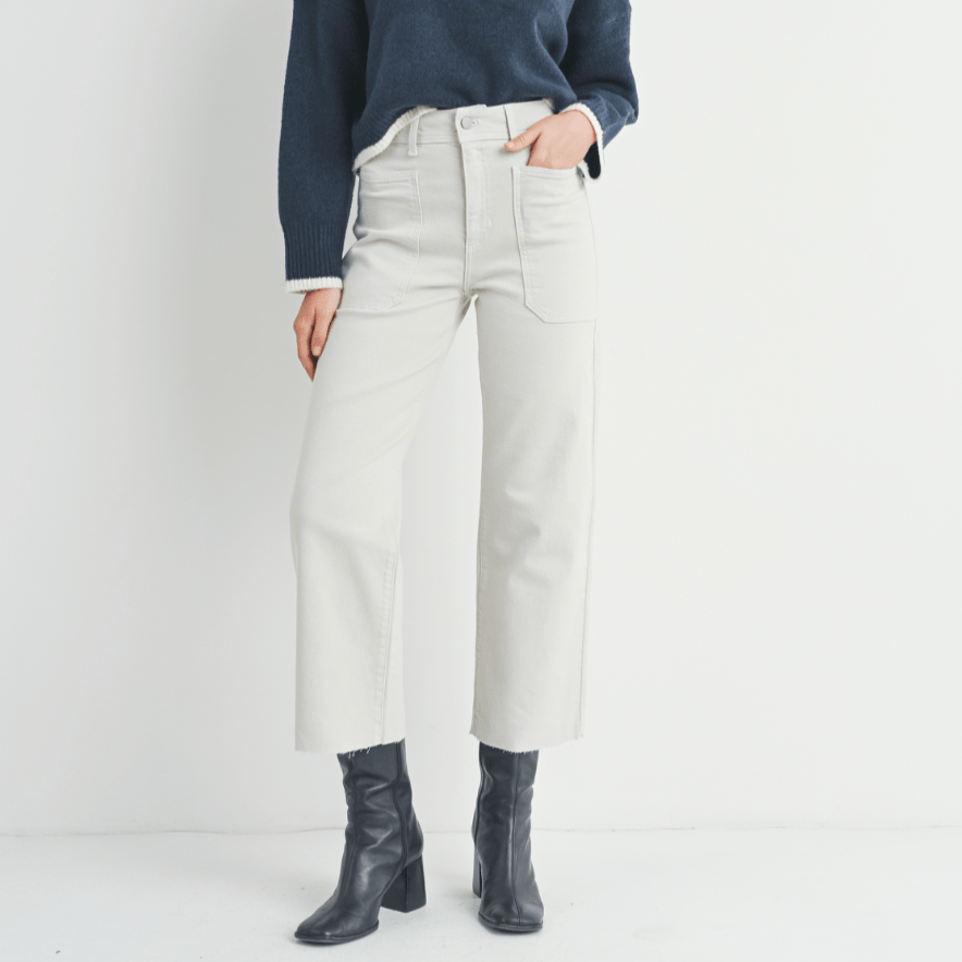 Utility Wide Leg Pants - Cream - Intrigue Ink Visit Bozeman, Unique Shopping Boutique in Montana, Work from Home Clothes for Women