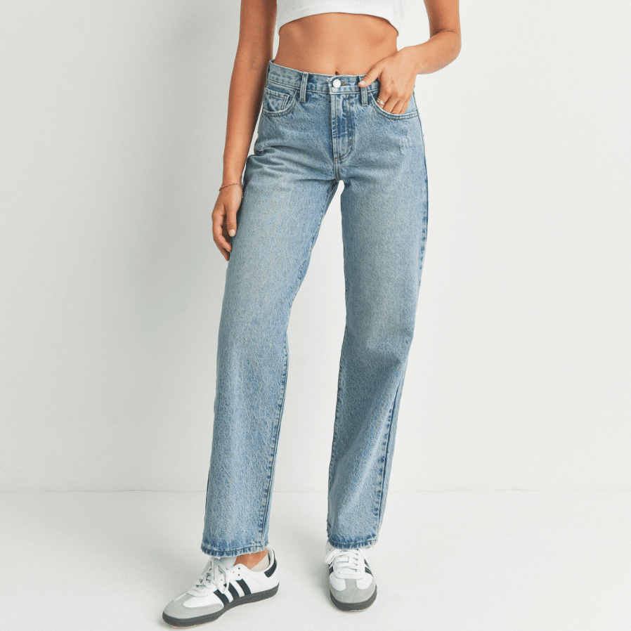 Relaxed Straight Jean - Medium Wash - Intrigue Ink Visit Bozeman, Unique Shopping Boutique in Montana, Work from Home Clothes for Women