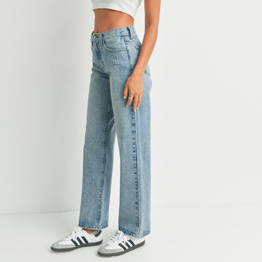 Relaxed Straight Jean - Medium Wash - Intrigue Ink Visit Bozeman, Unique Shopping Boutique in Montana, Work from Home Clothes for Women