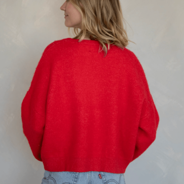 Alyssa Cardigan - Red - Intrigue Ink Visit Bozeman, Unique Shopping Boutique in Montana, Work from Home Clothes for Women