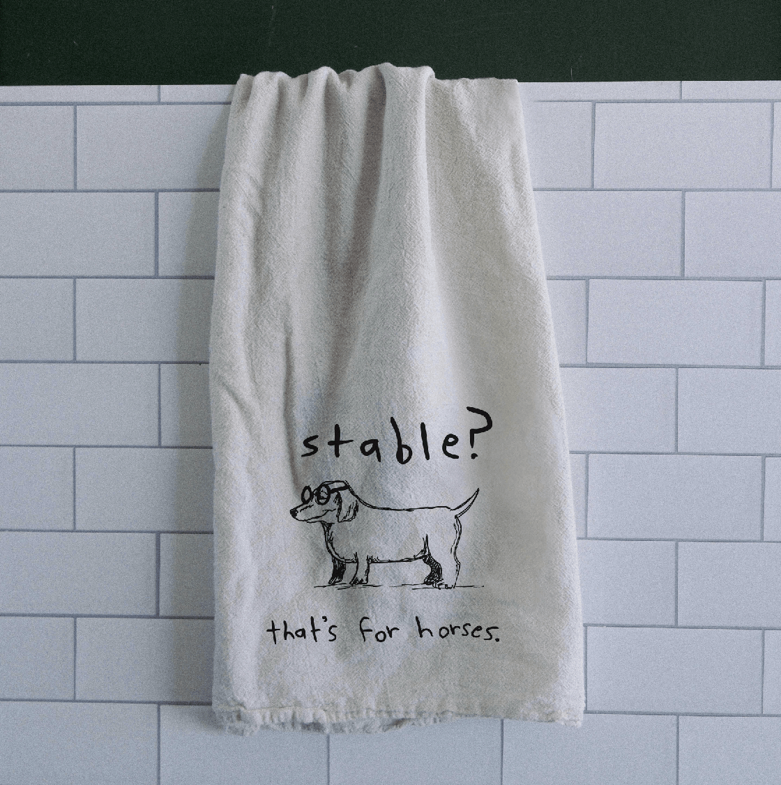 "Stable" Tea Towel - Intrigue Ink Visit Bozeman, Unique Shopping Boutique in Montana, Work from Home Clothes for Women