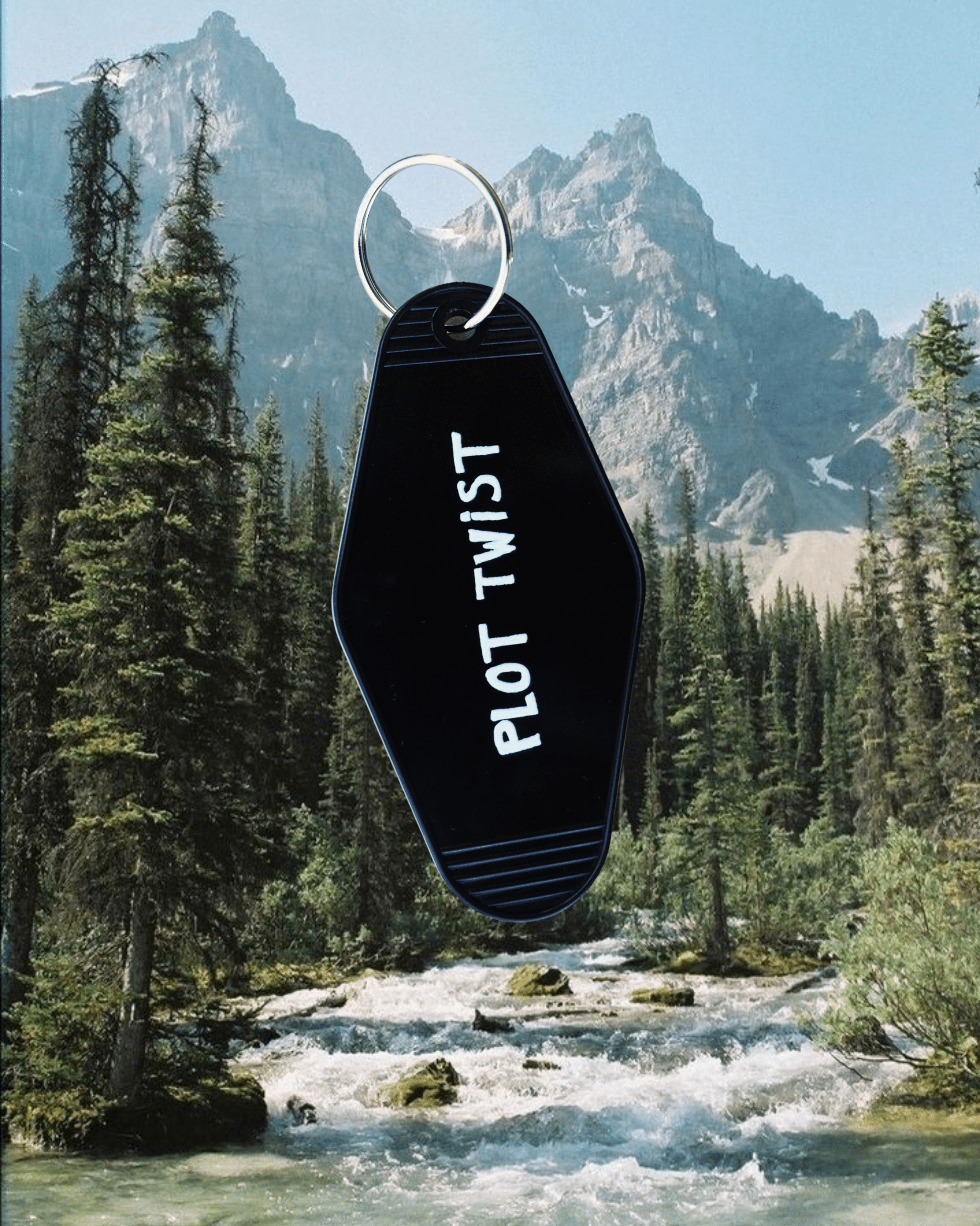 "Plot Twist" Keychain - Intrigue Ink Visit Bozeman, Unique Shopping Boutique in Montana, Work from Home Clothes for Women