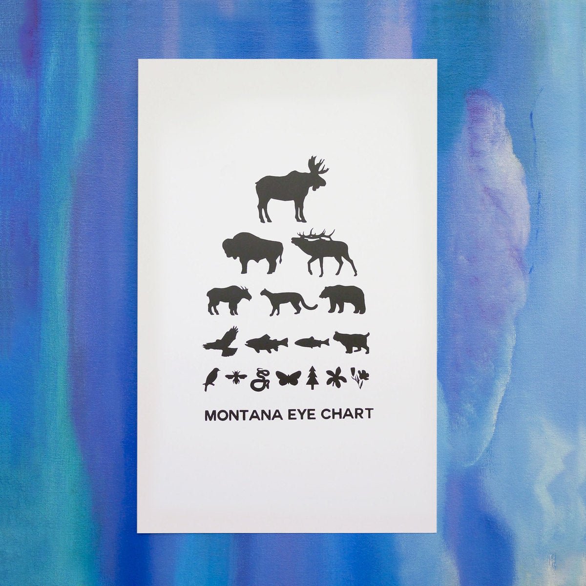 "Montana Eye Chart" Poster - Intrigue Ink Visit Bozeman, Unique Shopping Boutique in Montana, Work from Home Clothes for Women