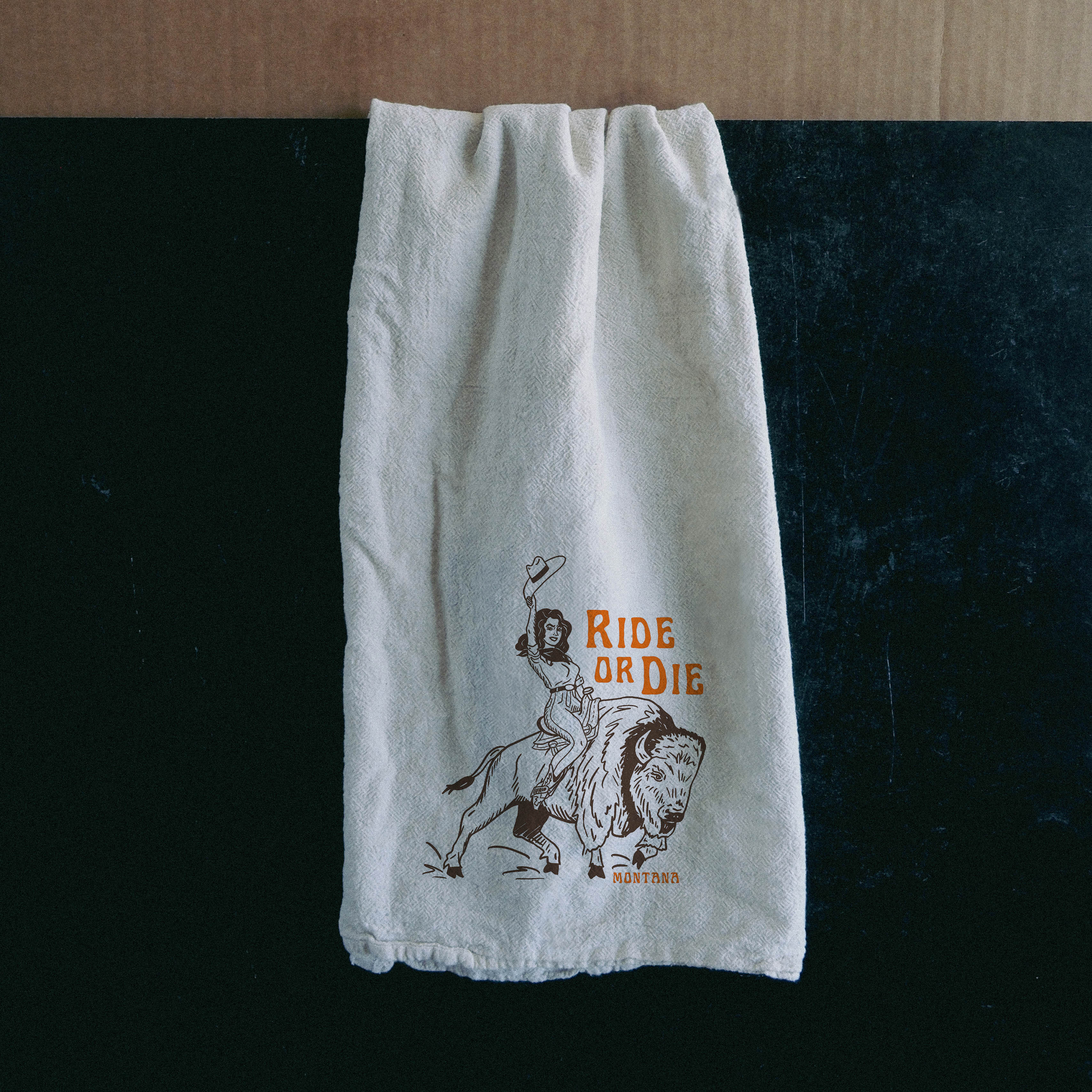 Ride Or Die Dish Towel - Intrigue Ink Visit Bozeman, Unique Shopping Boutique in Montana, Work from Home Clothes for Women