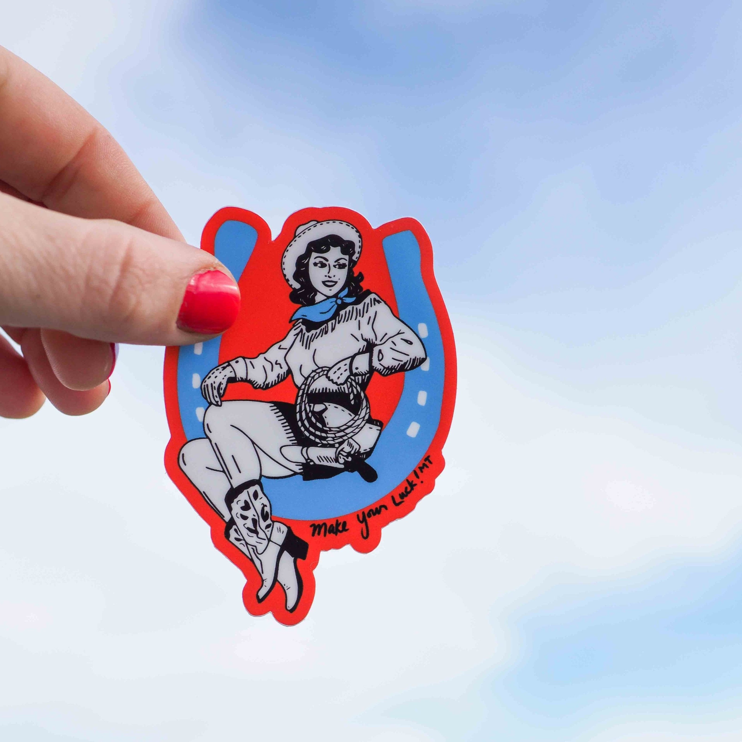 Retro Cowgirl Sticker and Decal