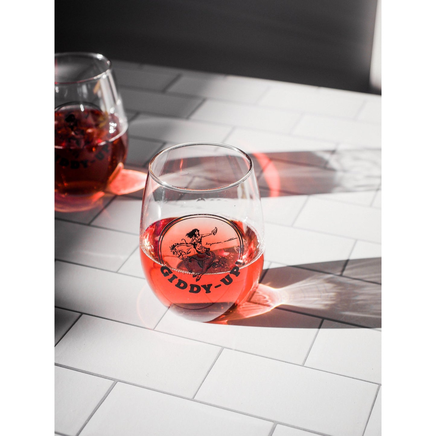 Giddy Up Wine Glass