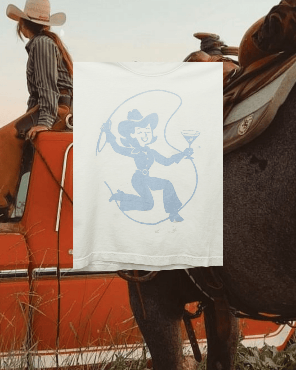 "Cowgirl Cocktail" Wide Tee - Intrigue Ink Visit Bozeman, Unique Shopping Boutique in Montana, Work from Home Clothes for Women