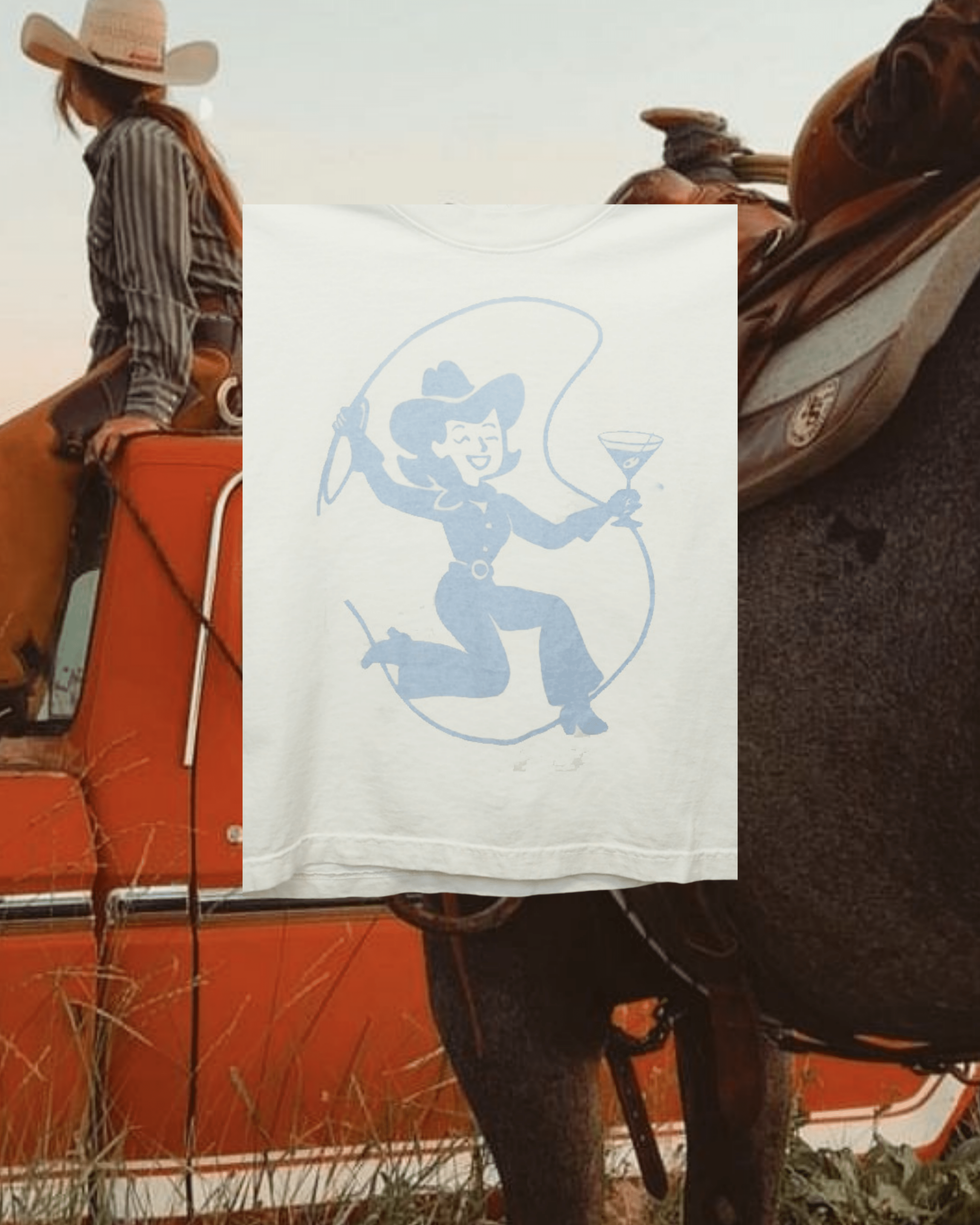 "Cowgirl Cocktail" Wide Tee - Intrigue Ink Visit Bozeman, Unique Shopping Boutique in Montana, Work from Home Clothes for Women