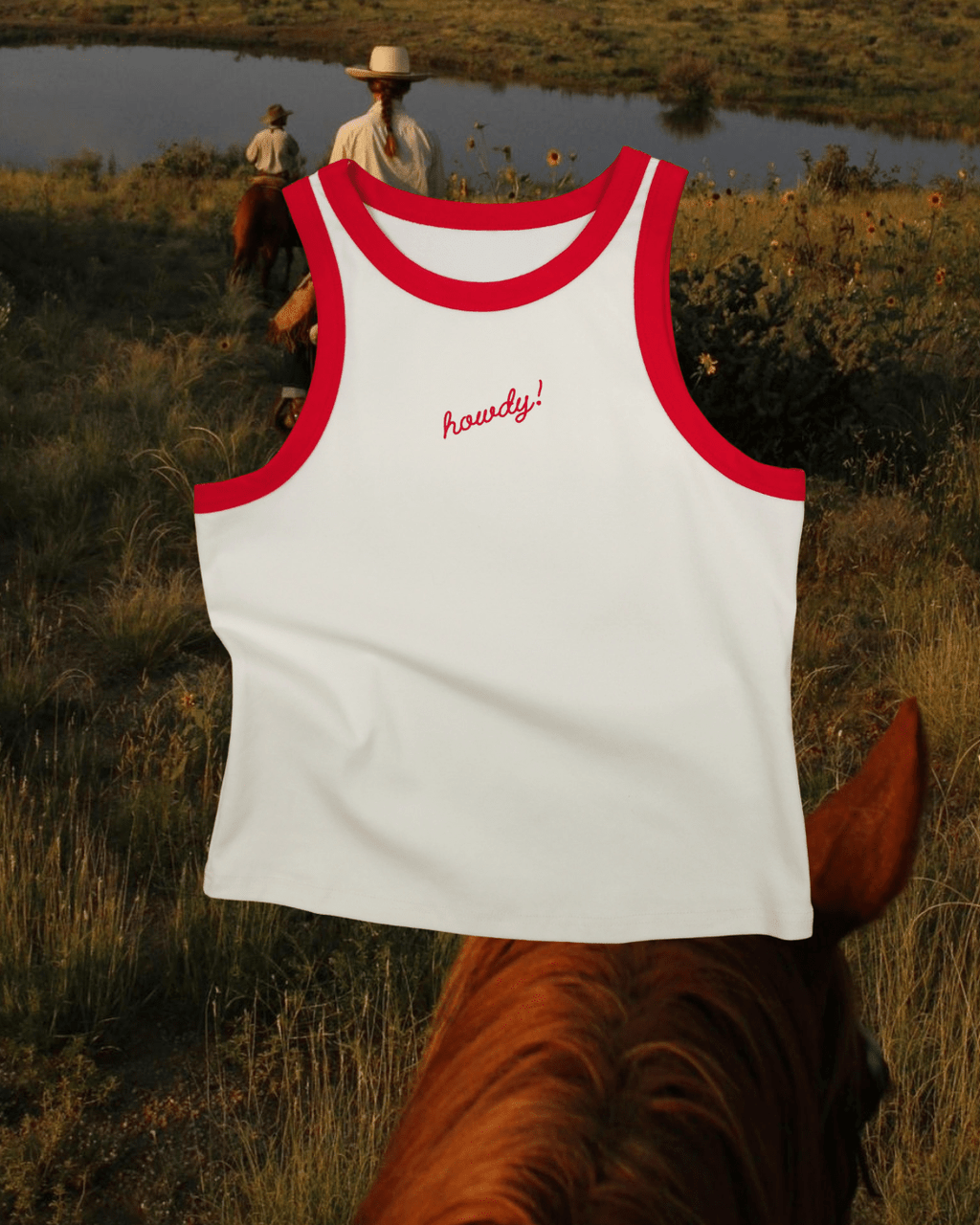 "Howdy!" Rib Tank - Intrigue Ink Visit Bozeman, Unique Shopping Boutique in Montana, Work from Home Clothes for Women
