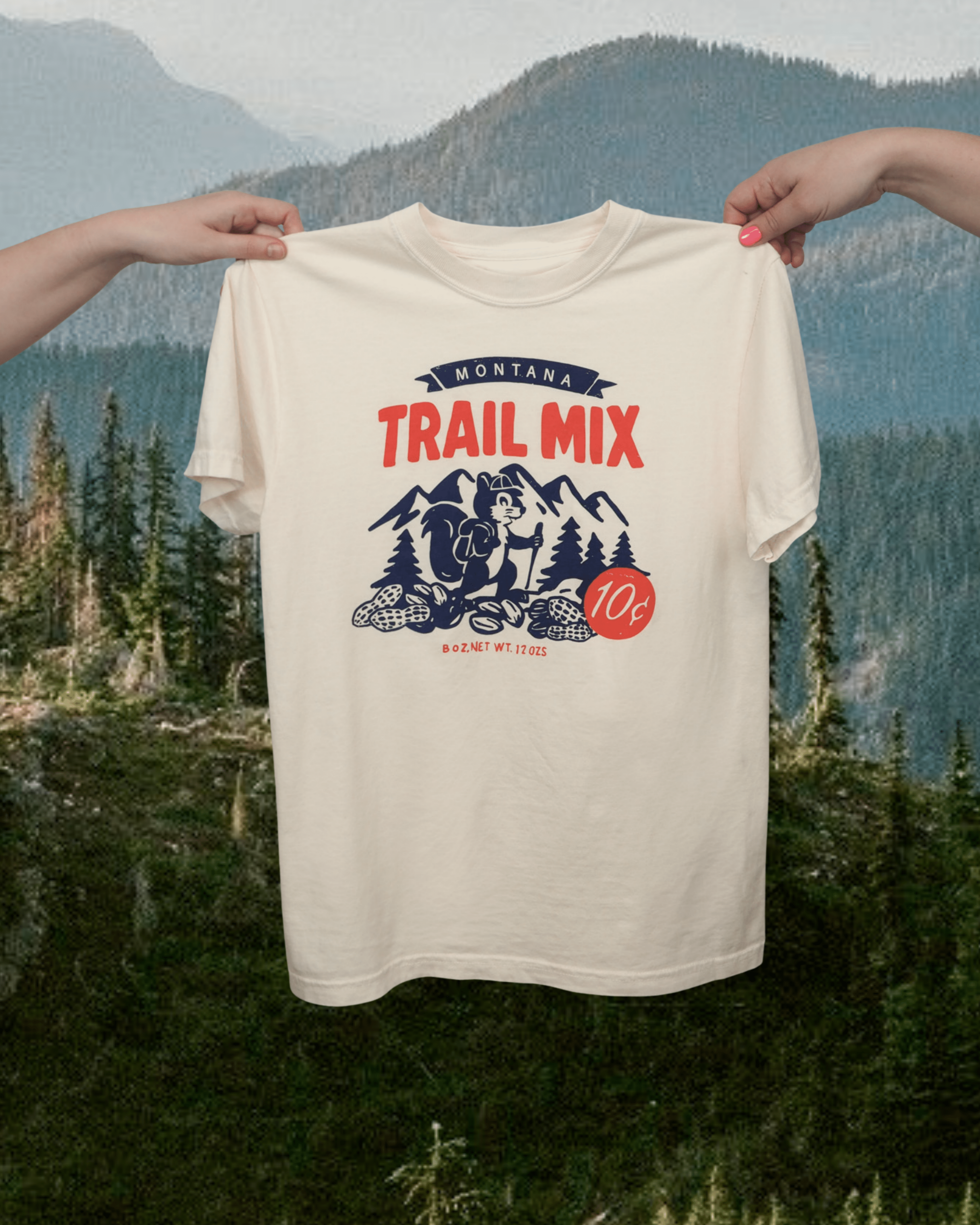 "Montana Trail Mix" Tee - Intrigue Ink Visit Bozeman, Unique Shopping Boutique in Montana, Work from Home Clothes for Women