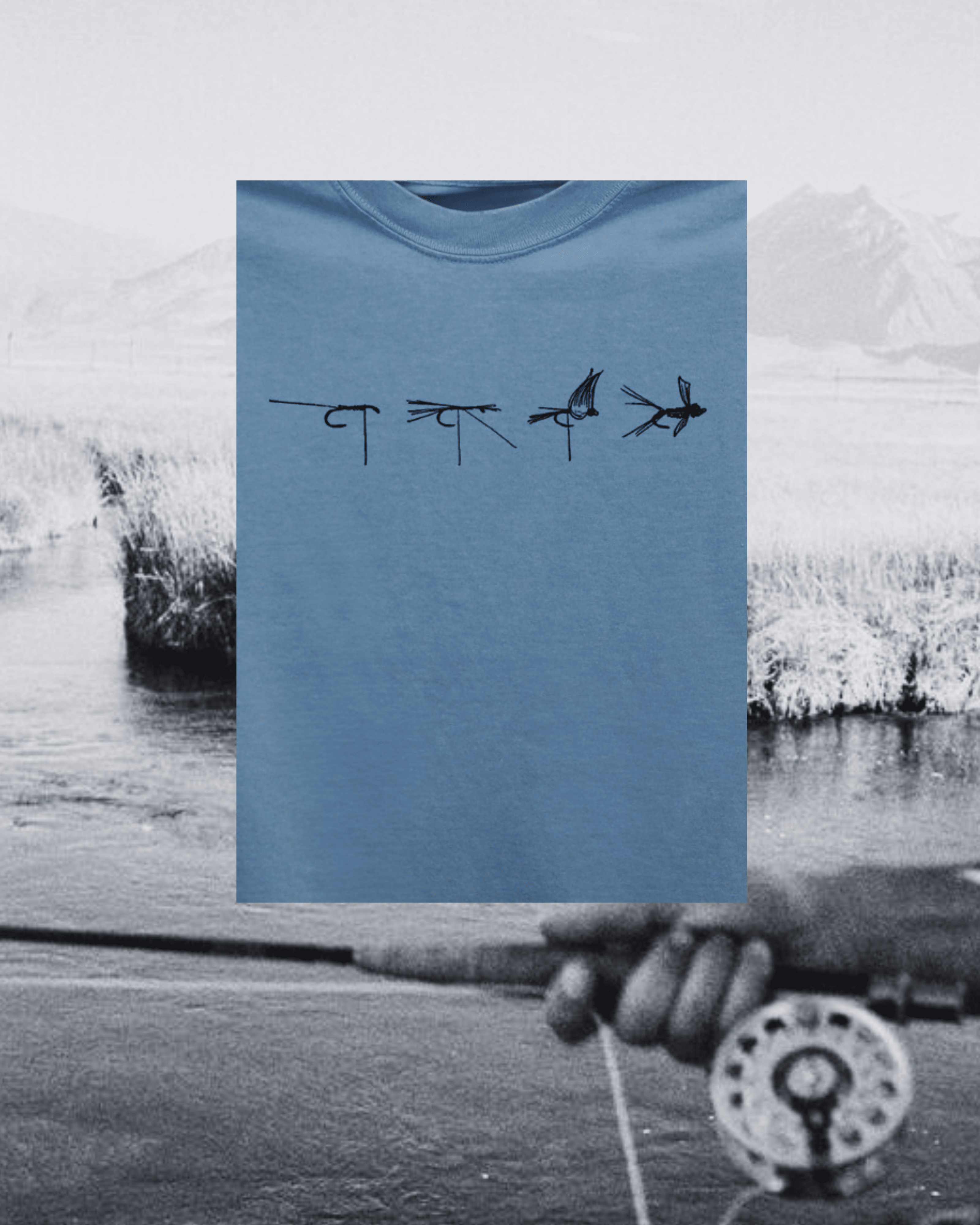 "Fly Tie" in Blue - Intrigue Ink Visit Bozeman, Unique Shopping Boutique in Montana, Work from Home Clothes for Women