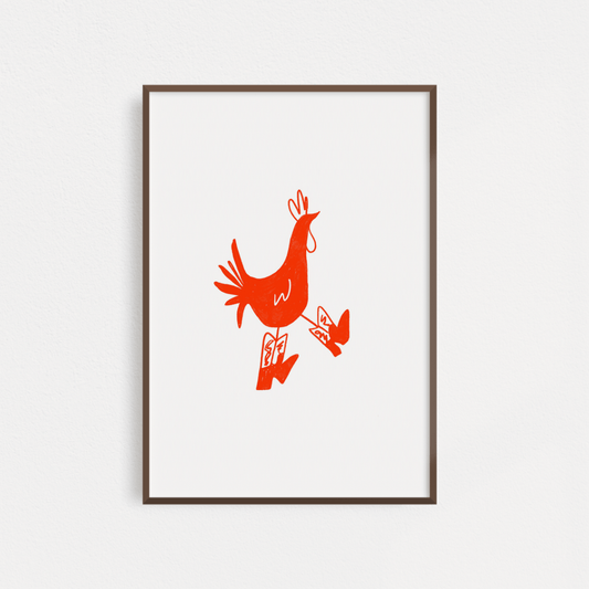 "Cowboy Chicken" Poster - Intrigue Ink Visit Bozeman, Unique Shopping Boutique in Montana, Work from Home Clothes for Women