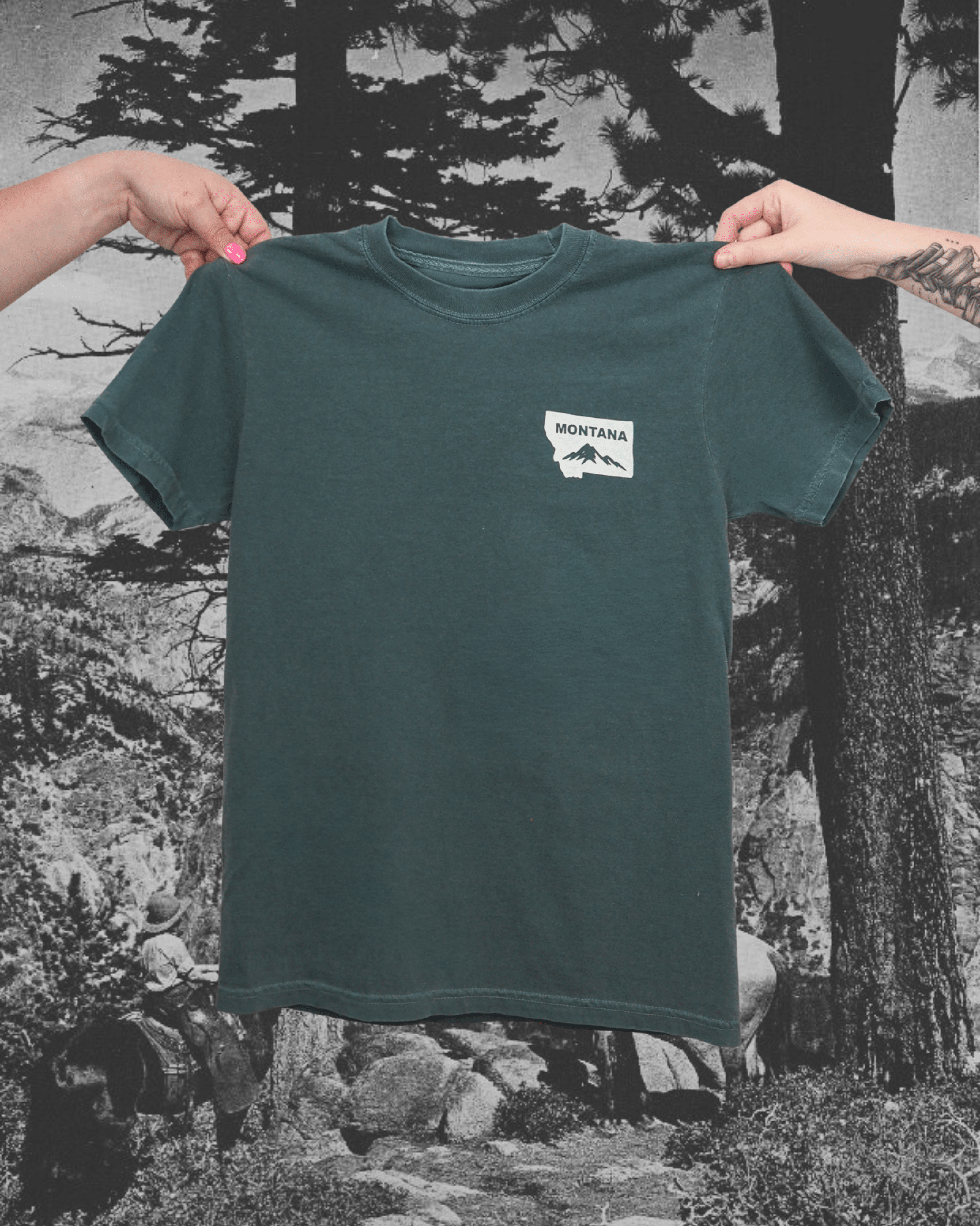 "Montana Mountain" Tee - Intrigue Ink Visit Bozeman, Unique Shopping Boutique in Montana, Work from Home Clothes for Women