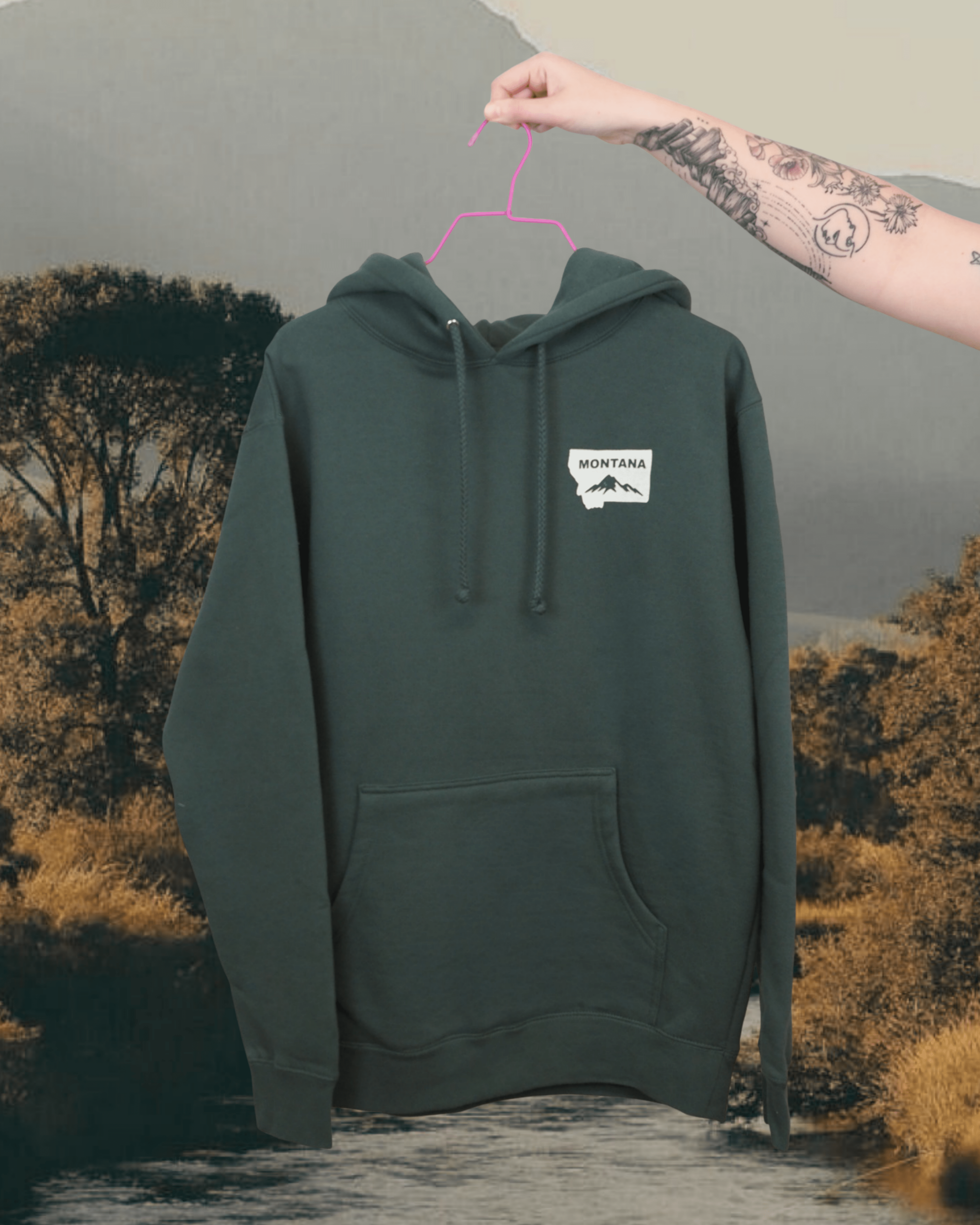 "Montana Mountain" Hoodie - Intrigue Ink Visit Bozeman, Unique Shopping Boutique in Montana, Work from Home Clothes for Women