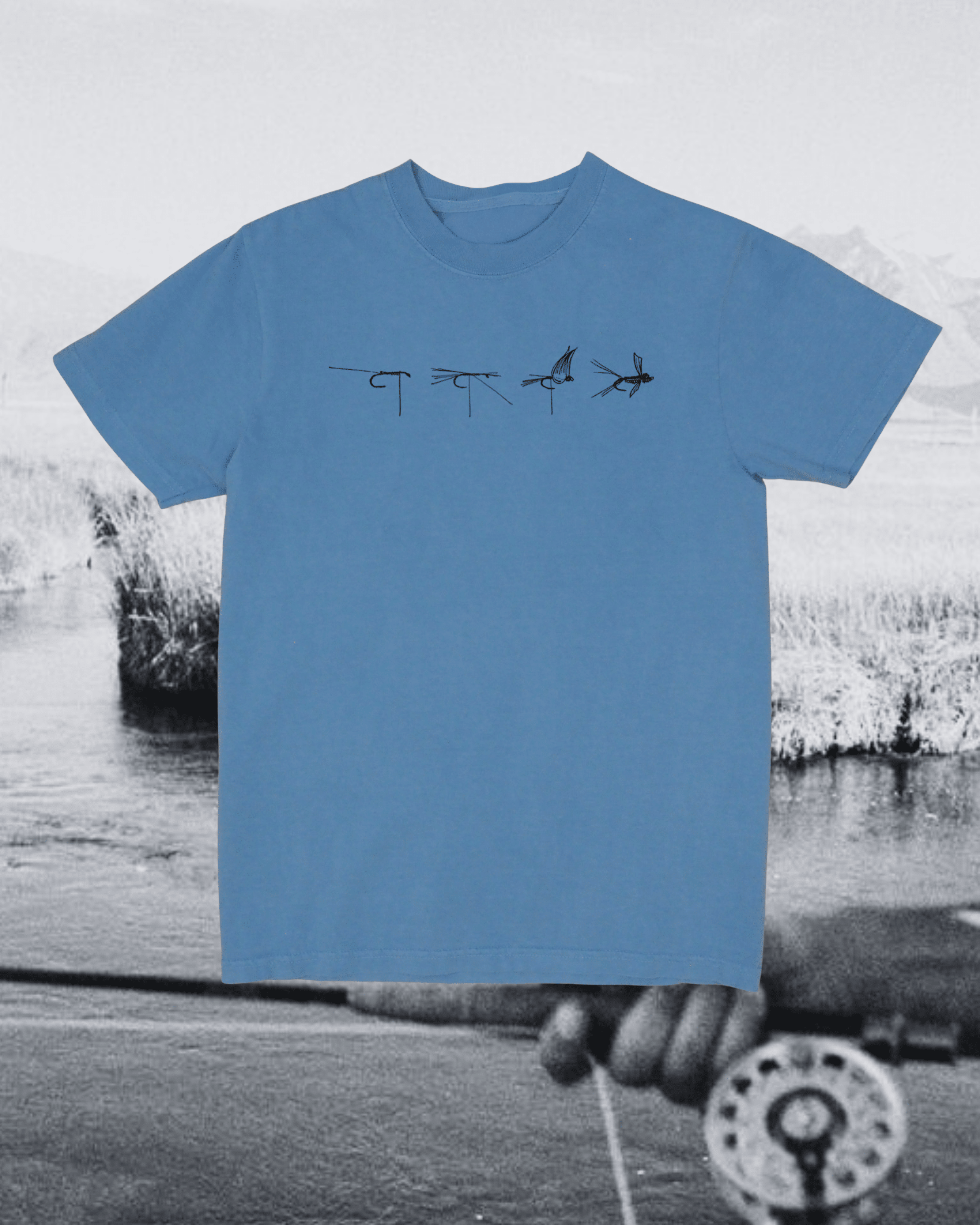 "Fly Tie" in Blue - Intrigue Ink Visit Bozeman, Unique Shopping Boutique in Montana, Work from Home Clothes for Women