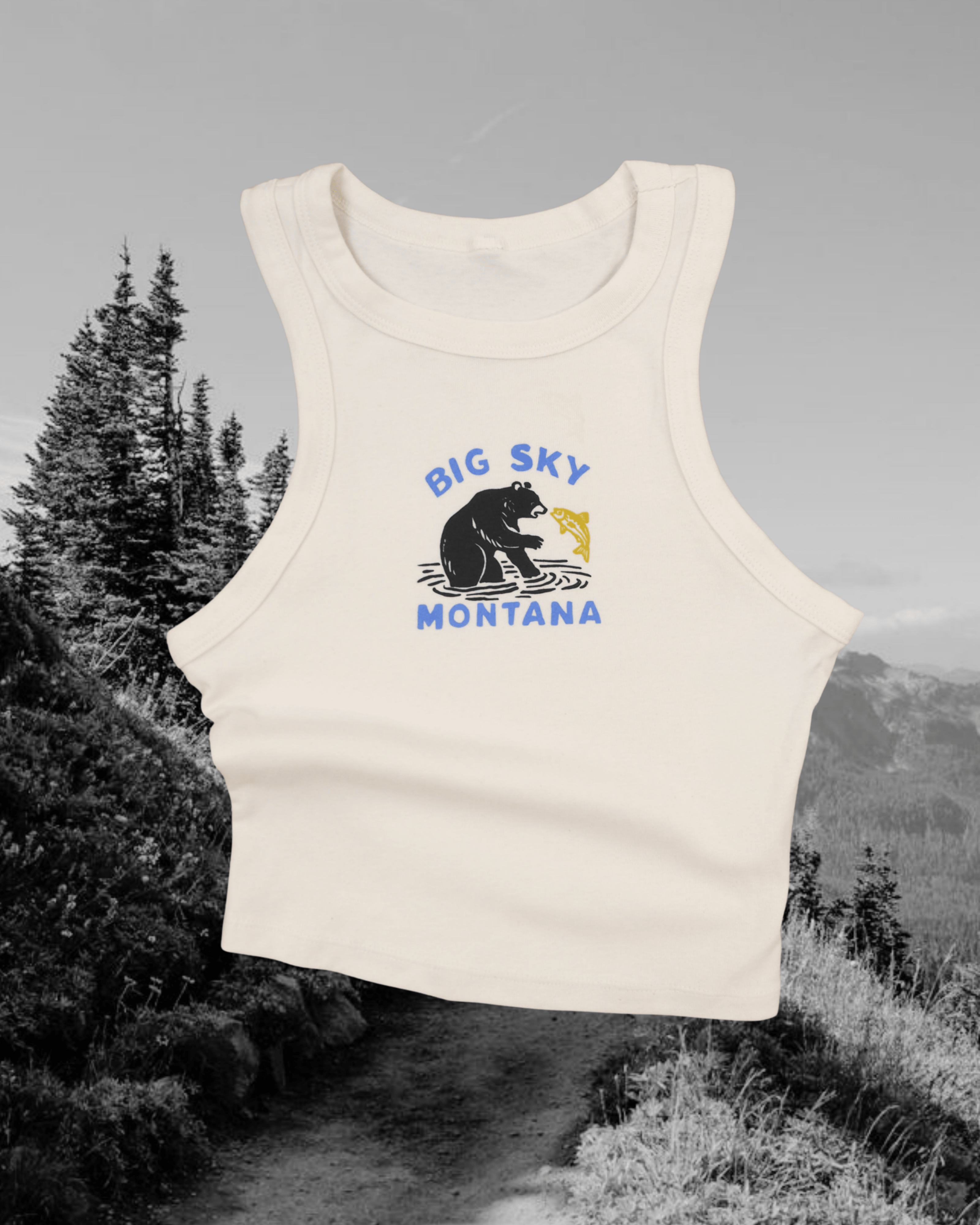 "Catch of the Day" Crop Tank - Intrigue Ink Visit Bozeman, Unique Shopping Boutique in Montana, Work from Home Clothes for Women