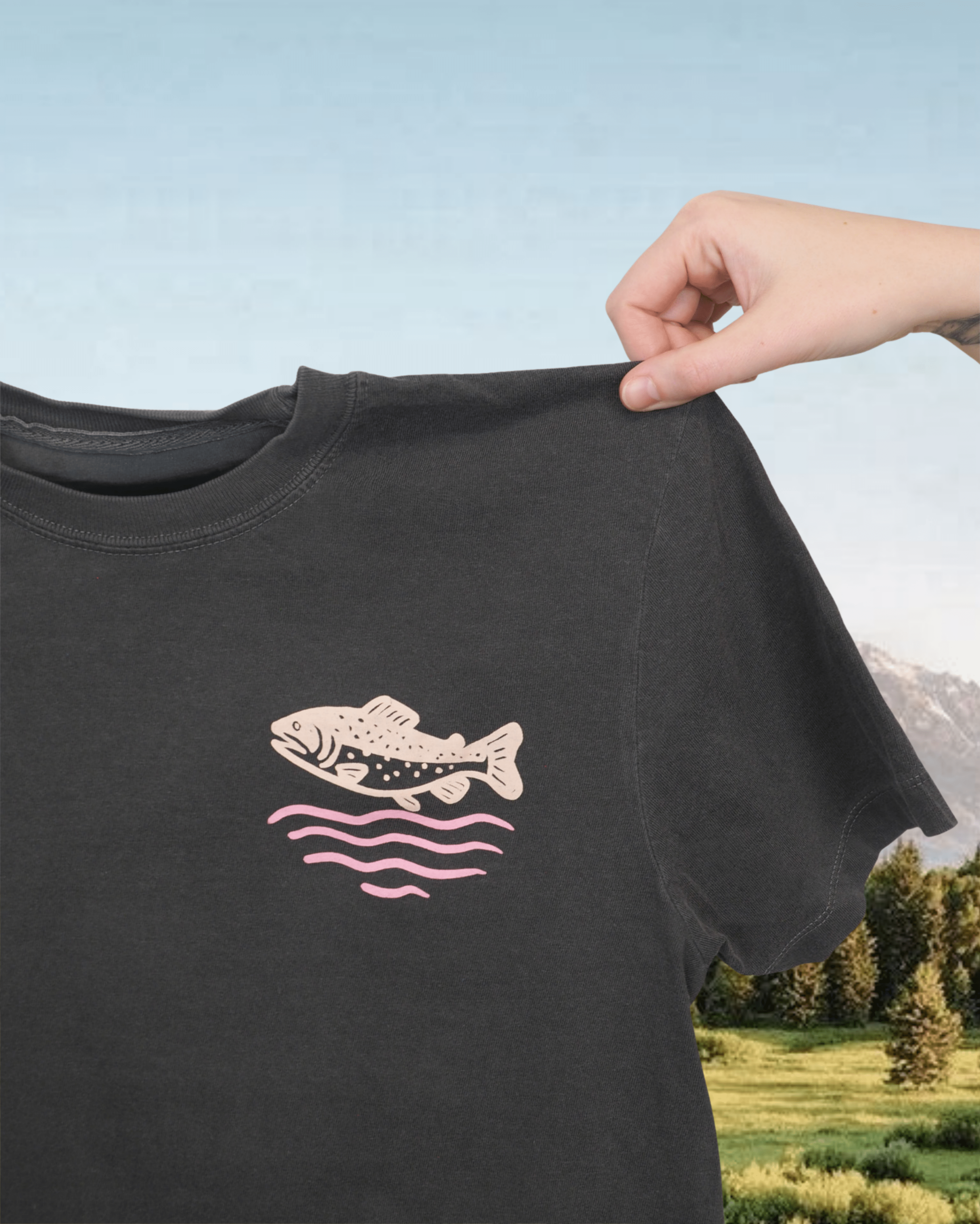 "Wild Trout" Crop Tee - Intrigue Ink Visit Bozeman, Unique Shopping Boutique in Montana, Work from Home Clothes for Women
