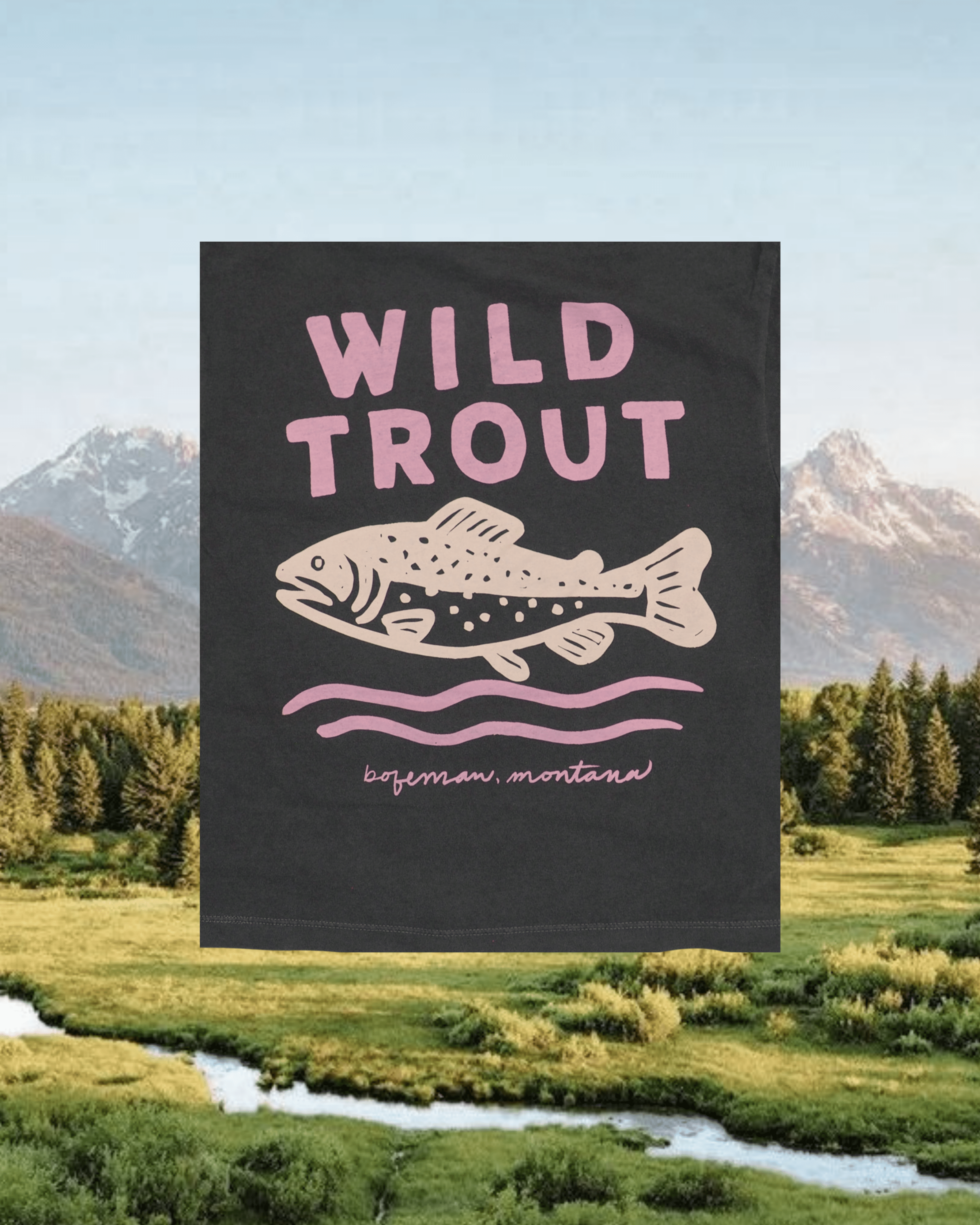 "Wild Trout" Crop Tee - Intrigue Ink Visit Bozeman, Unique Shopping Boutique in Montana, Work from Home Clothes for Women
