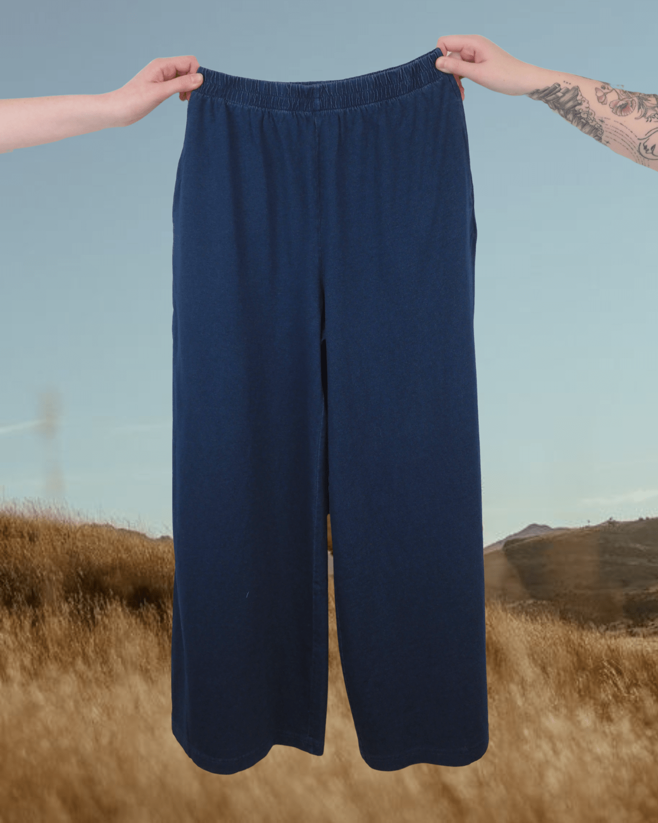 Indigo Knitted Pants - Intrigue Ink Visit Bozeman, Unique Shopping Boutique in Montana, Work from Home Clothes for Women