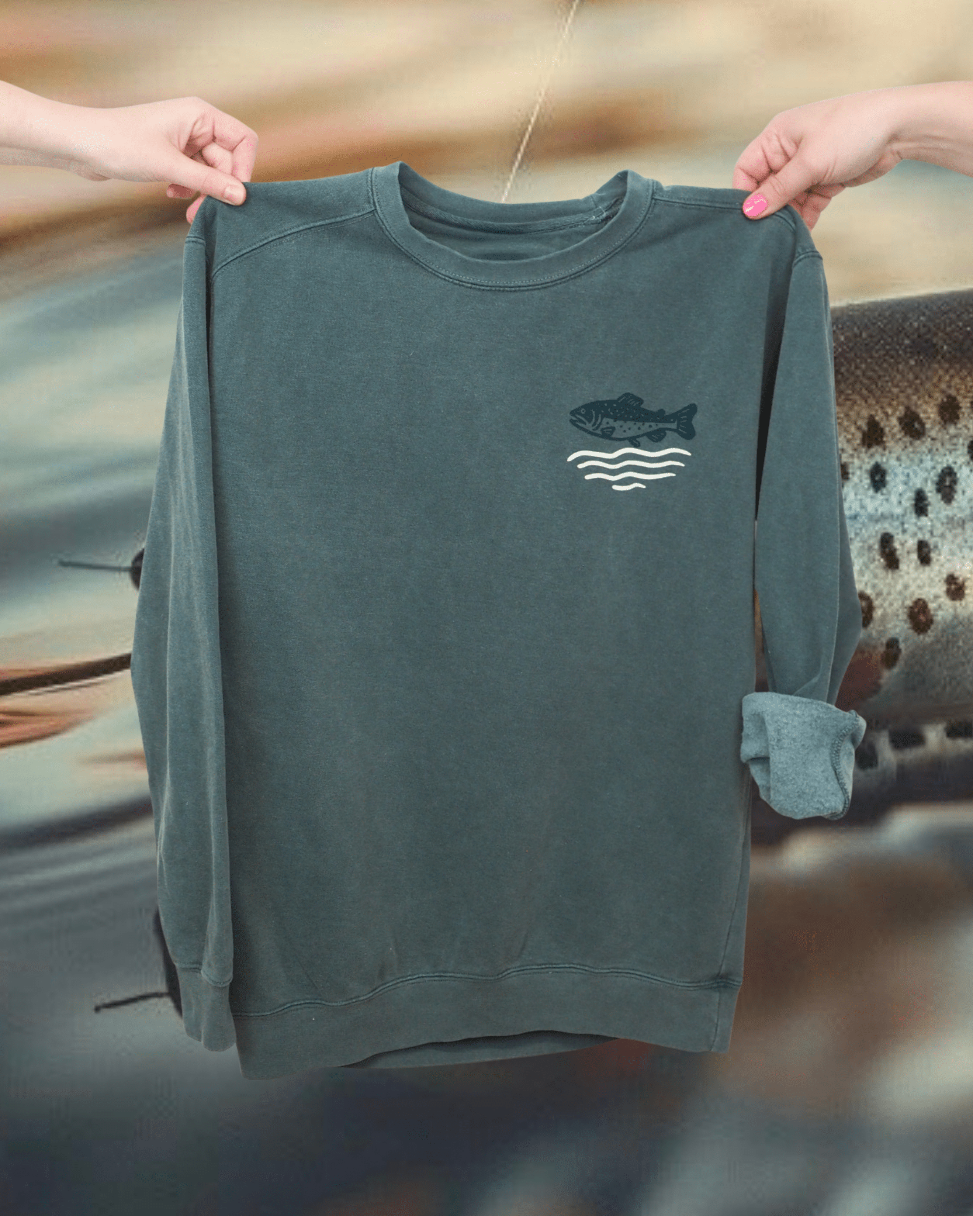 "Wild Trout" Pullover - Intrigue Ink Visit Bozeman, Unique Shopping Boutique in Montana, Work from Home Clothes for Women