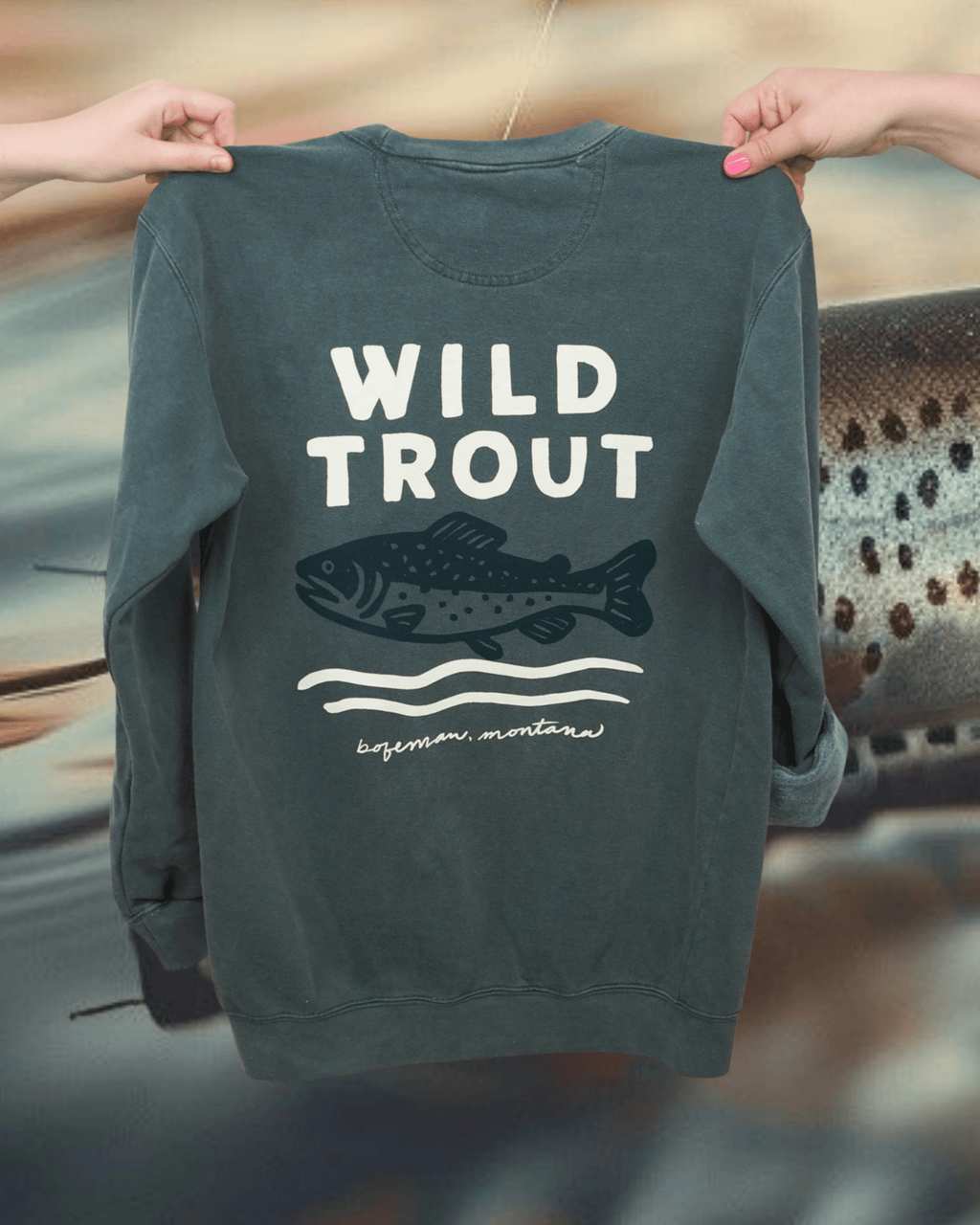 "Wild Trout" Pullover - Intrigue Ink Visit Bozeman, Unique Shopping Boutique in Montana, Work from Home Clothes for Women