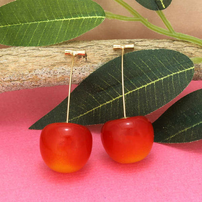 Resin Cherry Drop Earrings - Intrigue Ink Visit Bozeman, Unique Shopping Boutique in Montana, Work from Home Clothes for Women