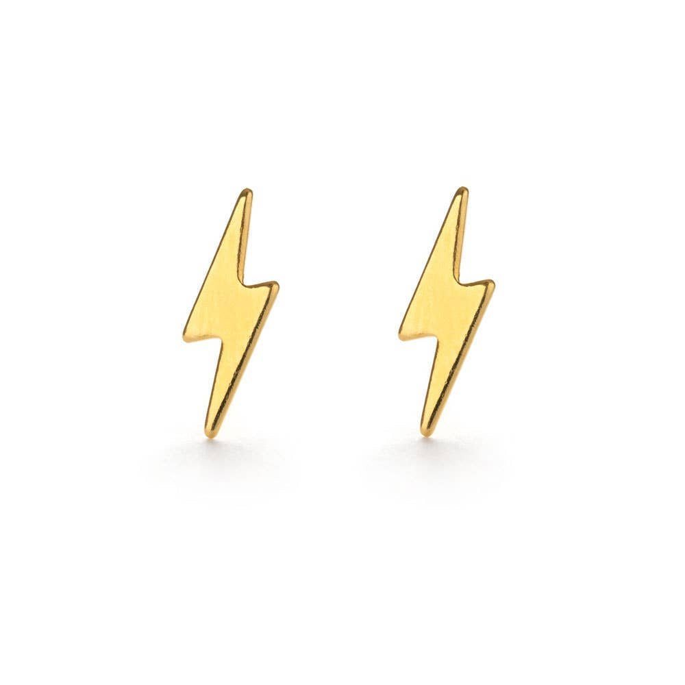 Lightning Bolt Studs - Gold - Intrigue Ink Visit Bozeman, Unique Shopping Boutique in Montana, Work from Home Clothes for Women