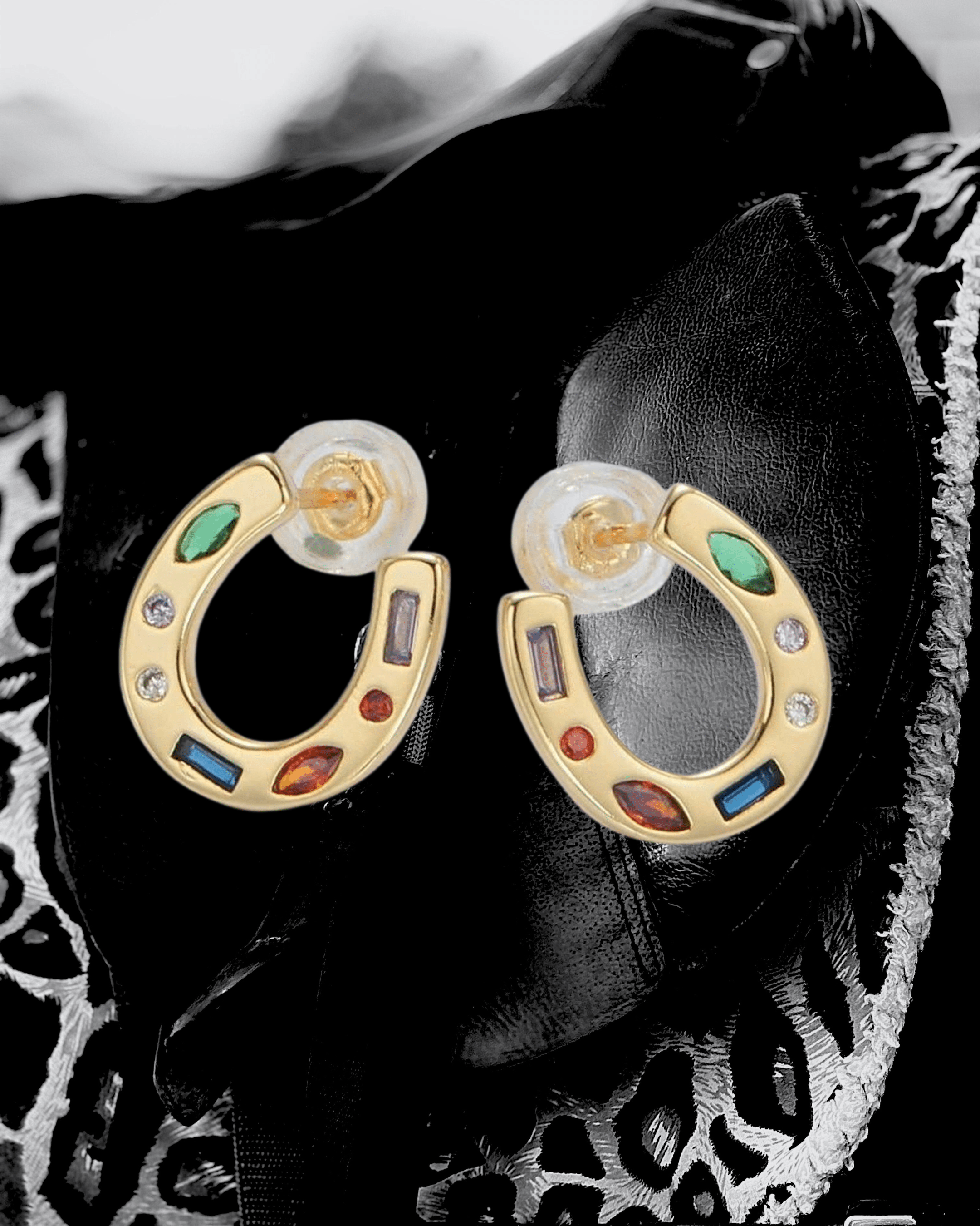16K Gold Filled Horseshoe Stud Earrings - Intrigue Ink Visit Bozeman, Unique Shopping Boutique in Montana, Work from Home Clothes for Women