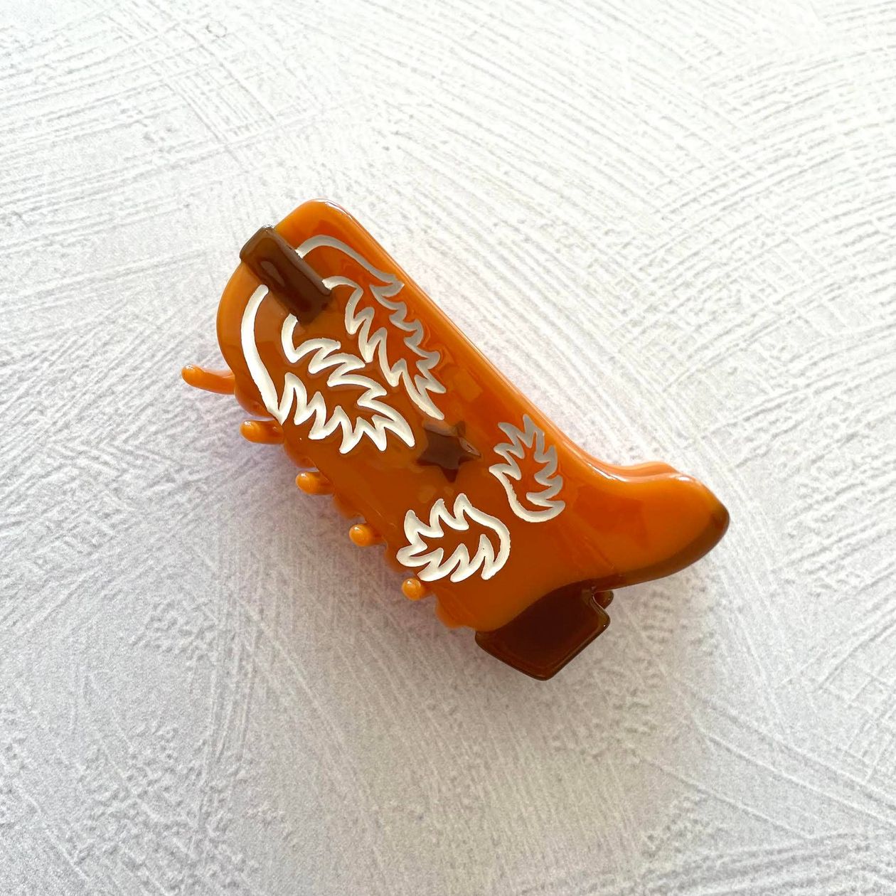 Western Boots Hair Claw Clip - Orange - Intrigue Ink Visit Bozeman, Unique Shopping Boutique in Montana, Work from Home Clothes for Women