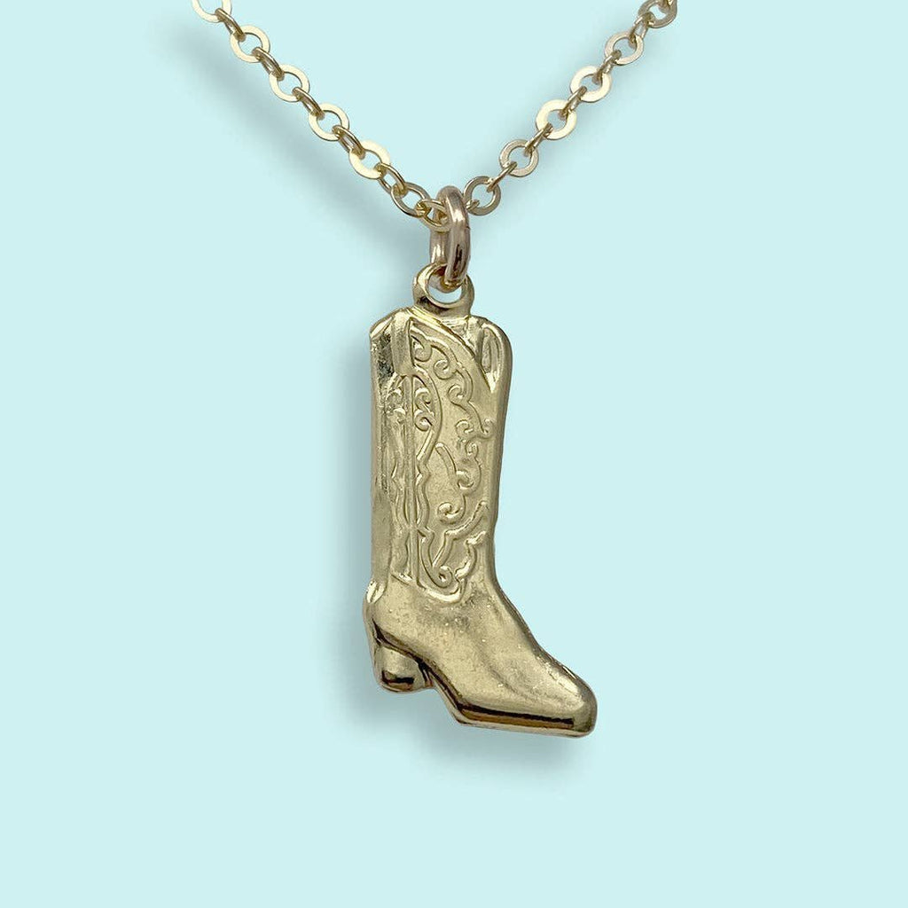 Cowgirl Boot Necklace - Intrigue Ink Visit Bozeman, Unique Shopping Boutique in Montana, Work from Home Clothes for Women